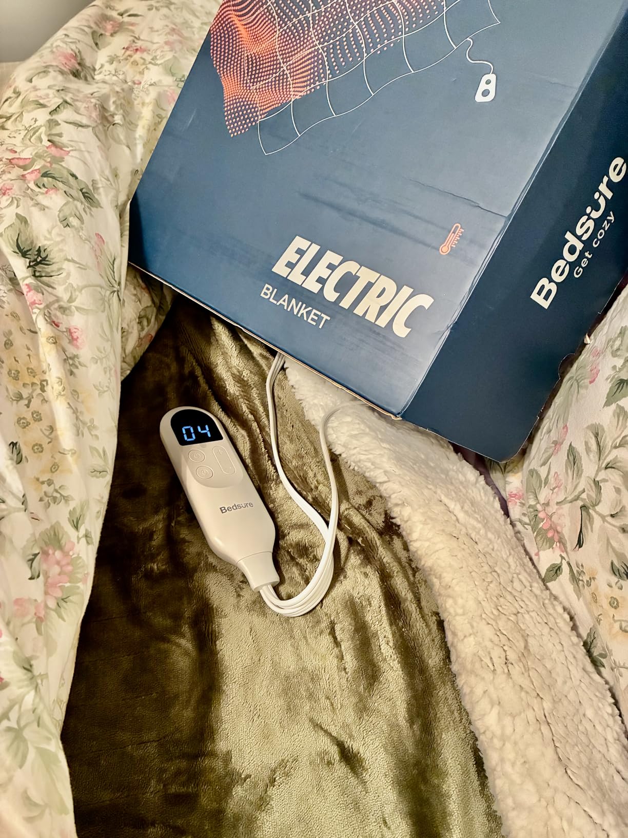 Bedsure Heated Blanket Full Size, Soft Electric Blanket with Preheat, Grey customer photo 1