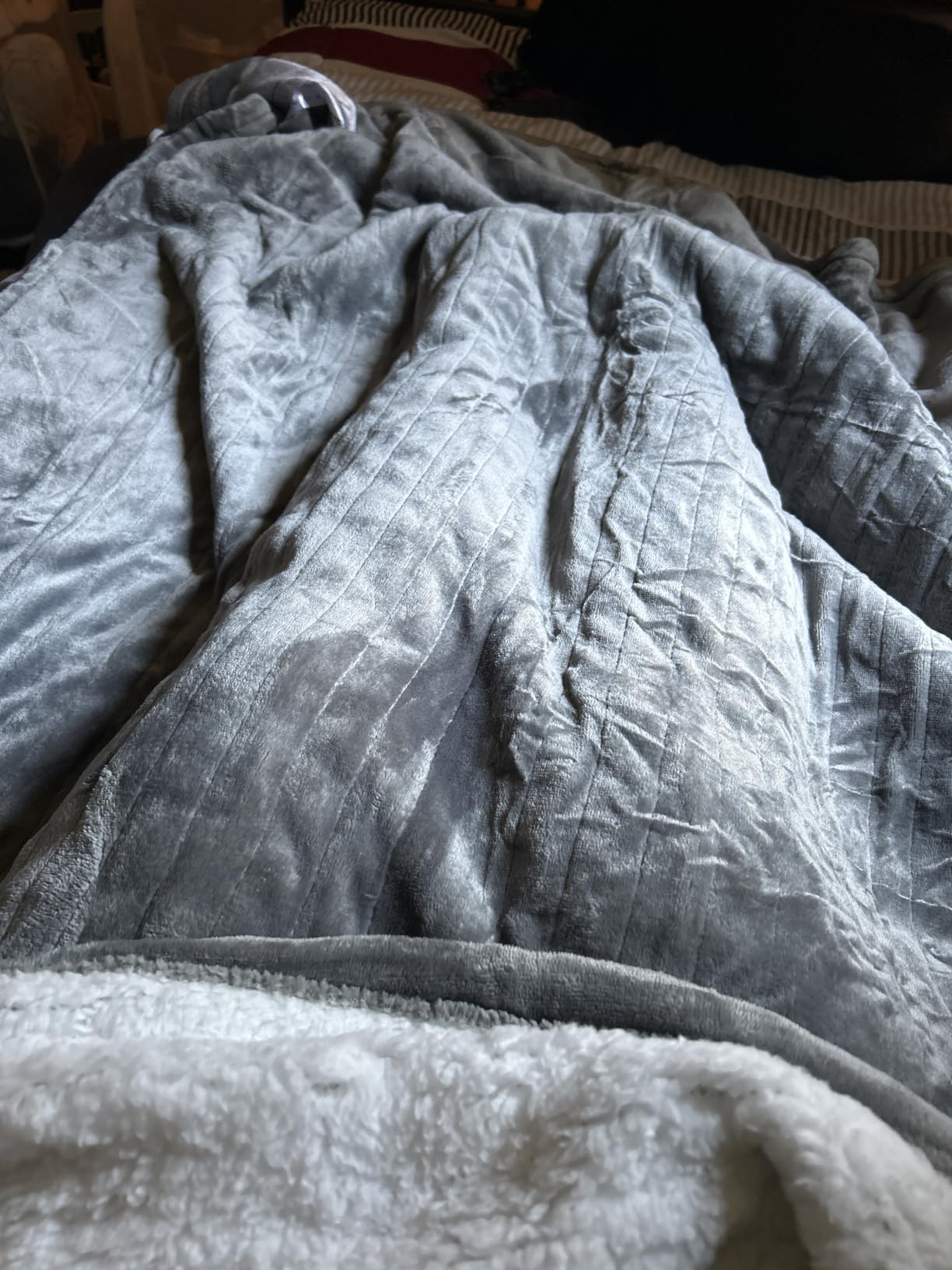 Bedsure Heated Blanket Full Size, Soft Electric Blanket with Preheat, Grey customer photo 2