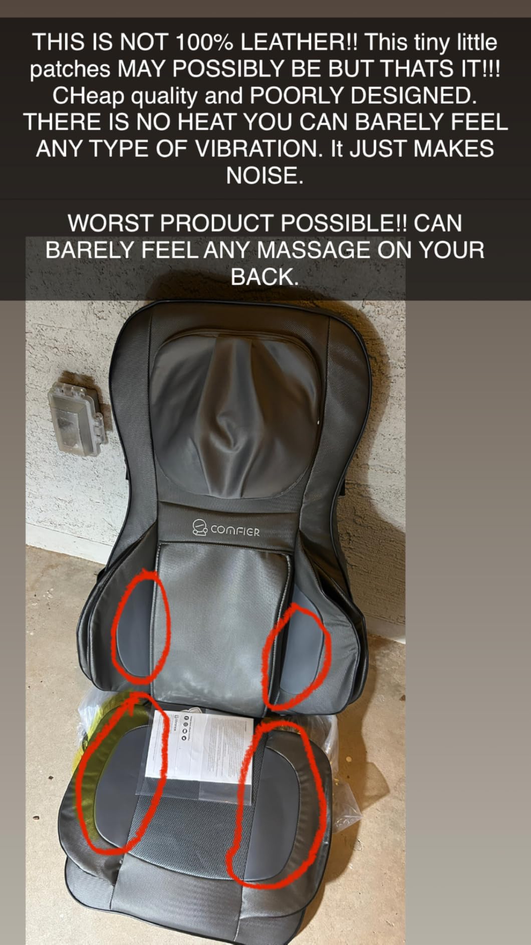 COMFIER Massager Chair with Heat, Shiatsu Neck Back Massager Portable with Compress & Rolling,Massage Chair Pad for Full Back, Neck & Shoulders,Full Body Pain, Gray customer photo 1