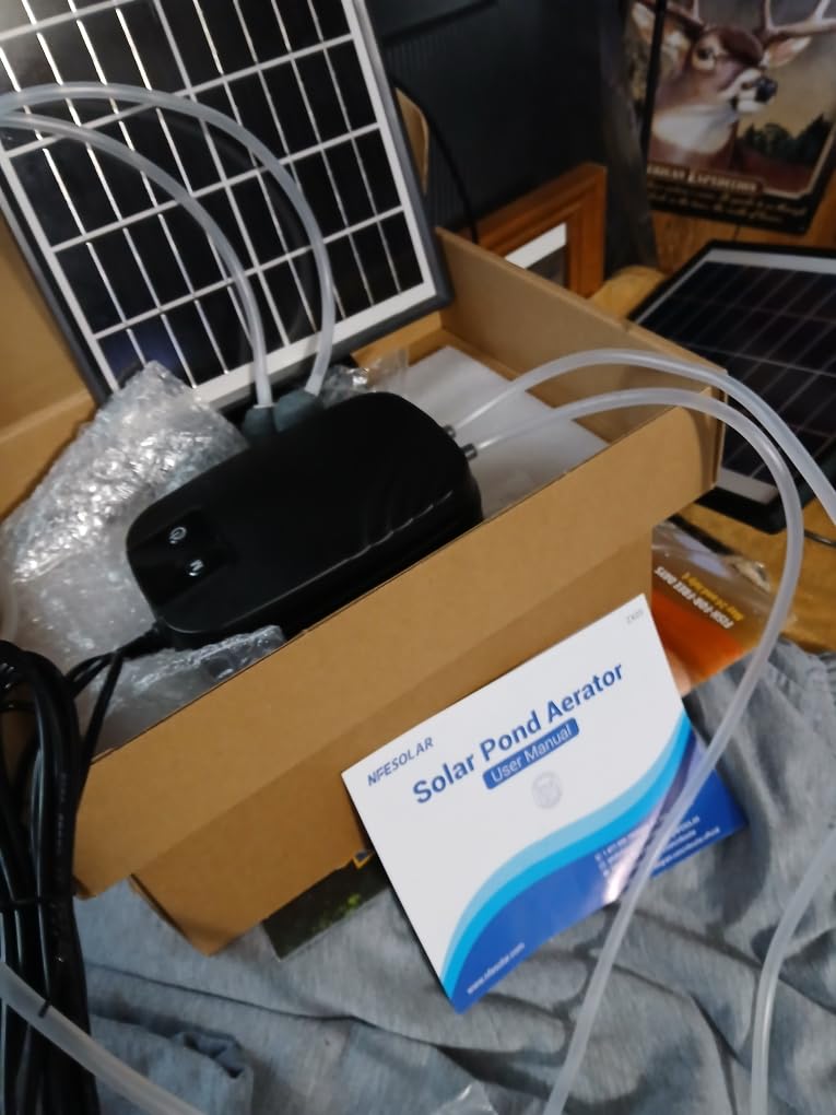 8W Solar Pond Aerator with 4400mAh Battery Backup, All-in-One Solar Air Pump, 24/7 Continuous Oxygenation, Quiet Operation, 3 Modes Bubbler, Portable for Small Ponds & Fish Tanks customer photo 2