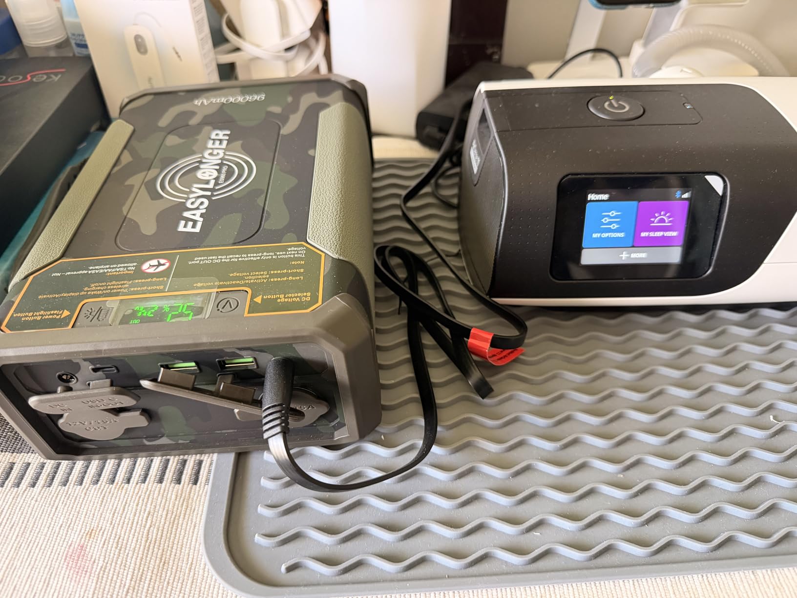 EASYLONGER ES960 PRO CPAP Battery Pack 297.6Wh CPAP Battery for Camping, 3-Night CPAP Portable Power Station, LiFePO4 Battery for AirSense 11/10, AirCurve 11, AirMini, DreamStation, Luna TravelPAP customer photo 1