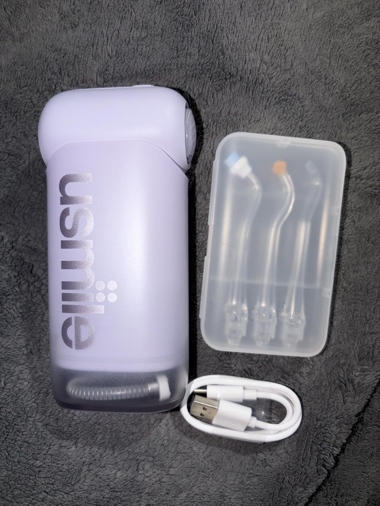 usmile C10 Portable Water Flosser for Travel, 95-Day Battery, IPX7, Purple | 180ml Tank, 4 Modes, 360° Nozzle, Cordless Oral Irrigator for Braces, Implants & Sensitive Teeth, Teeth Cleaner customer photo 2