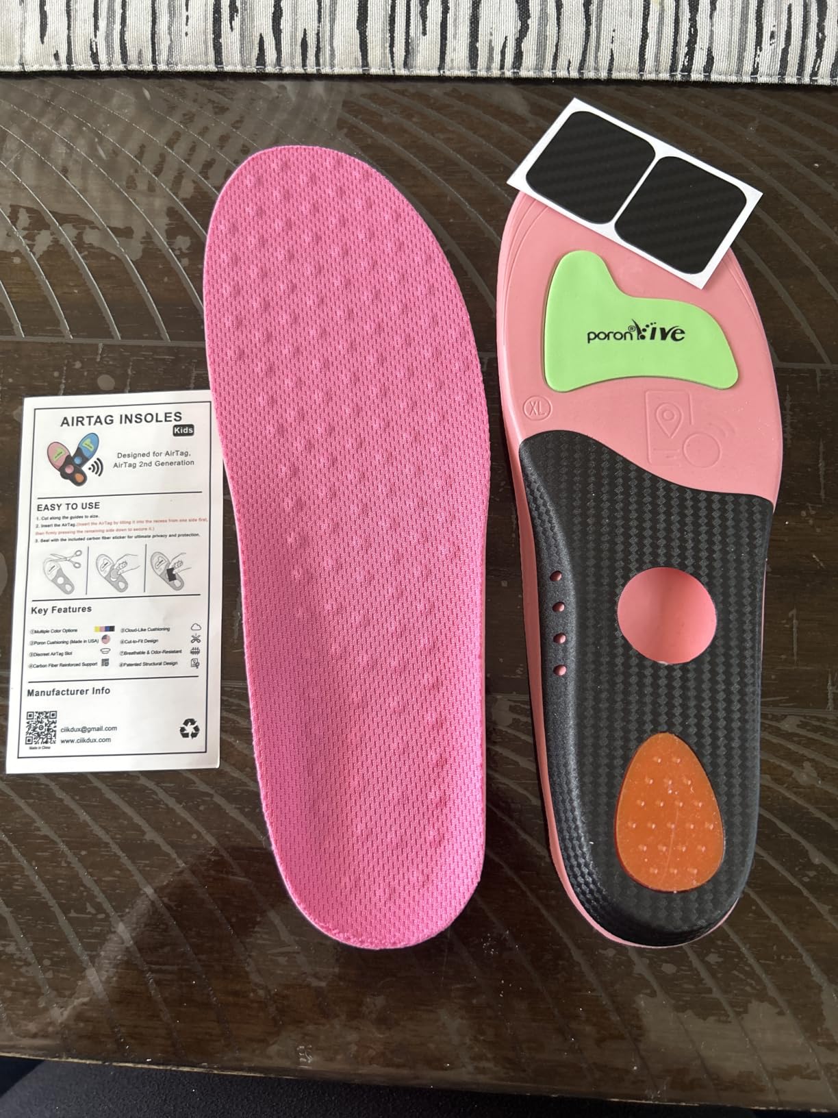 AirTag Shoe Insert for Kids with PORON Shock-Absorbing Technology, Hidden Tracker Insole for Sneakers & Everyday Shoes (Blue, Foot: 7.1-7.5 in/Insole: 7.6-8.3 in/US 12.5C-1Y) customer photo 2