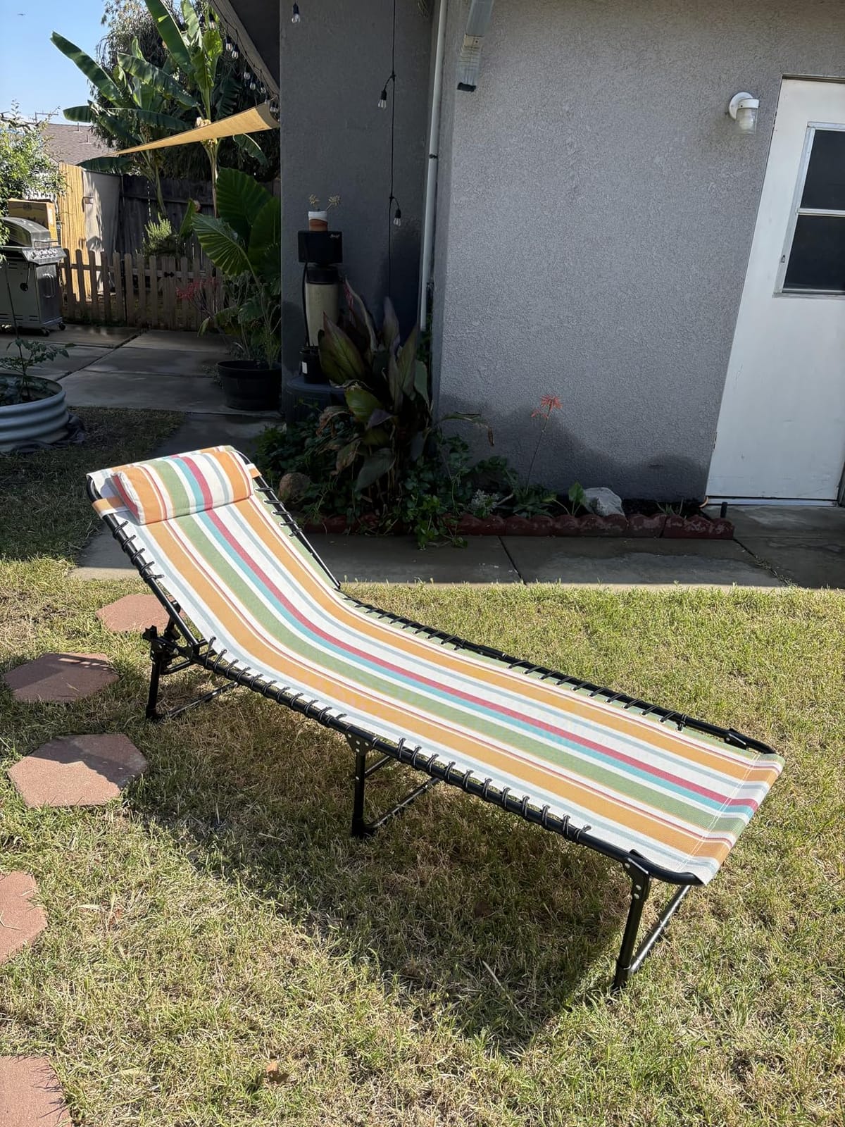 Outsunny Folding Chaise Lounge Chair Outdoor Set of 2 Mesh Seat Rainbow | Foldable, Sun Tanning Chair, Chaise Lounger, 4-Position Reclining Back, for Outside Patio Beach Poolside Backyard customer photo 2