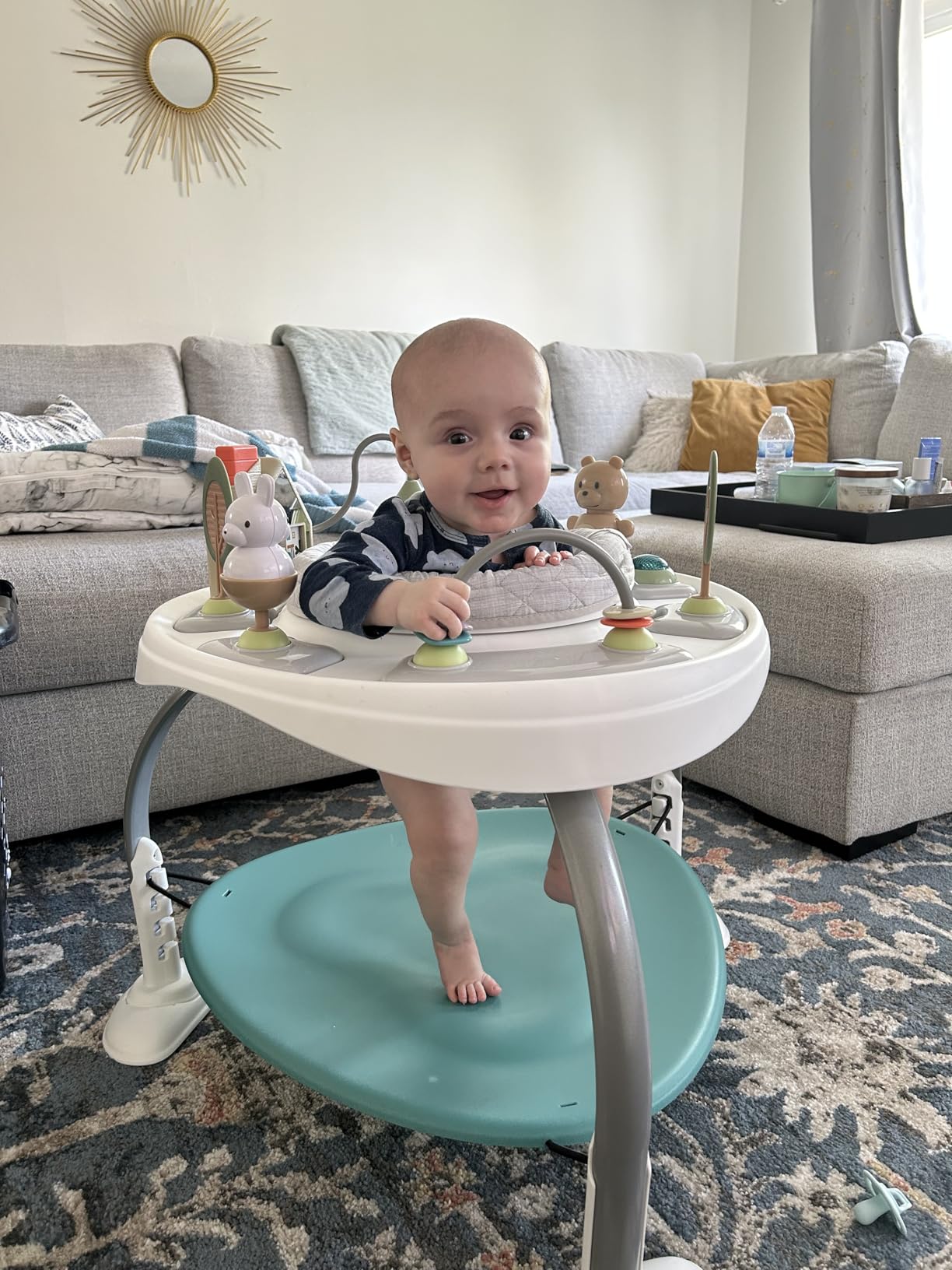 Ingenuity 3-in-1 Baby Jumper and Activity Center with Lights and Sounds - Converts to Toddler Play Table, 4 Adjustable Heights, Wood Legs, Ages 4 Months to 3 Years customer photo 2