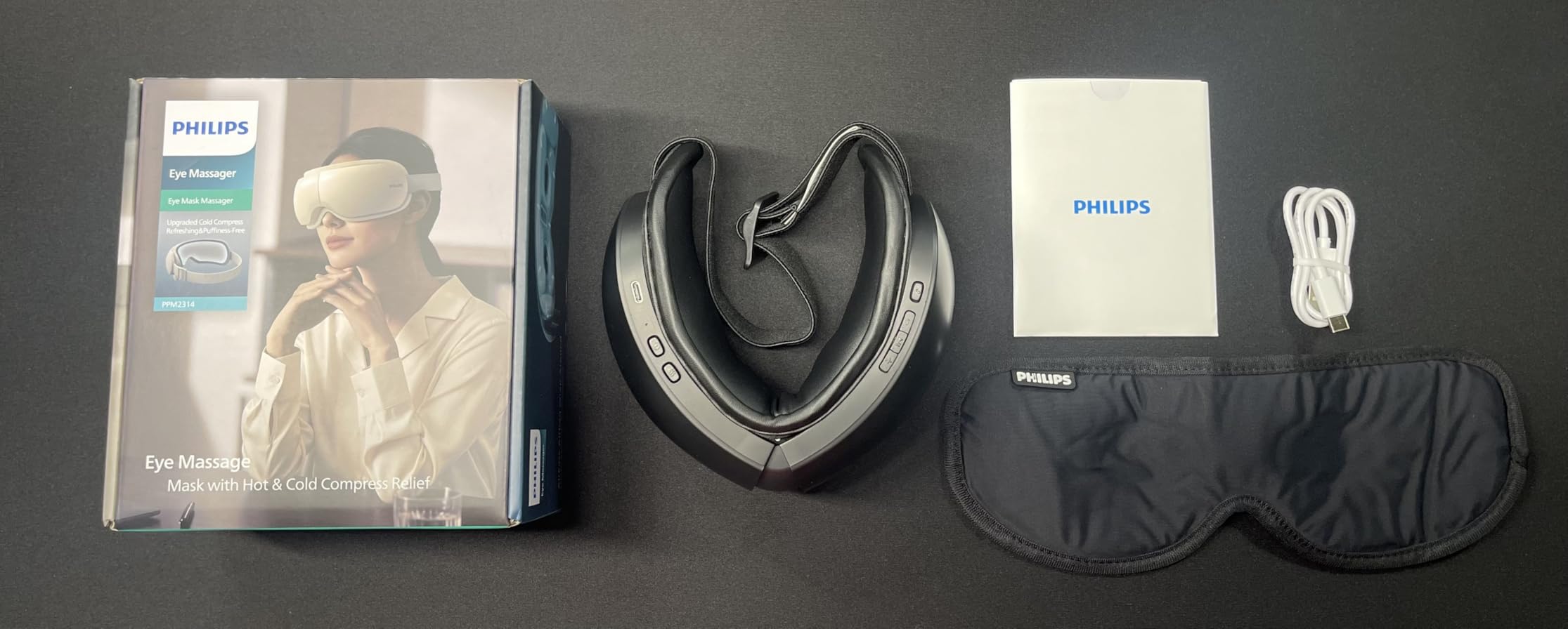PHILIPS Eye Massager with Heat & Cooling for Eye Strain & Puffiness, Black | 113°F Warm Airbag Compression, Rechargeable Mask, Ease Migraine & Daily Eye Tiredness Care, Ideal Gift for Men & Women customer photo 1