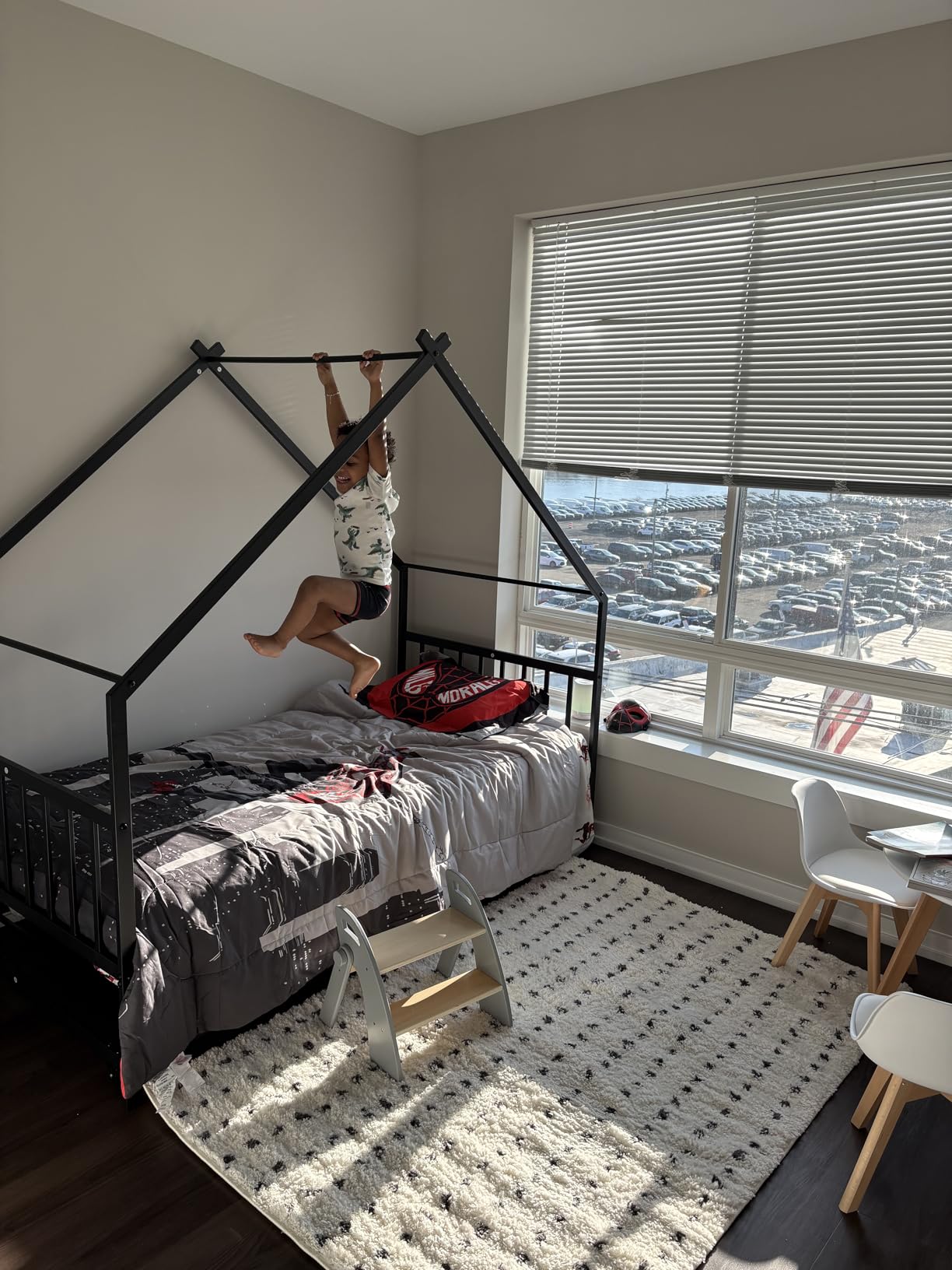 LIKIMIO Twin House Daybed with Trundle, Heavy Duty Bed Frame, Black | Charming House Bed Design, Space-Saving Trundle, Versatile Day Sofa Bed, No Box Spring Needed customer photo 2