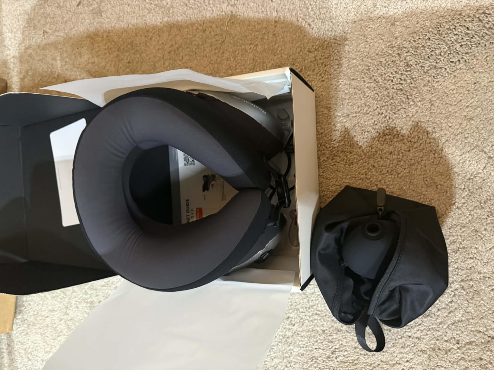 Neck Pillow for Traveling, Travel Pillows for Airplanes, Adjustable Neck Pillow Airplane Travel Essentials - 2 Layer Patented | Inflatable Air Loop & Memory Foam for 360° Ergonomic Support customer photo 1