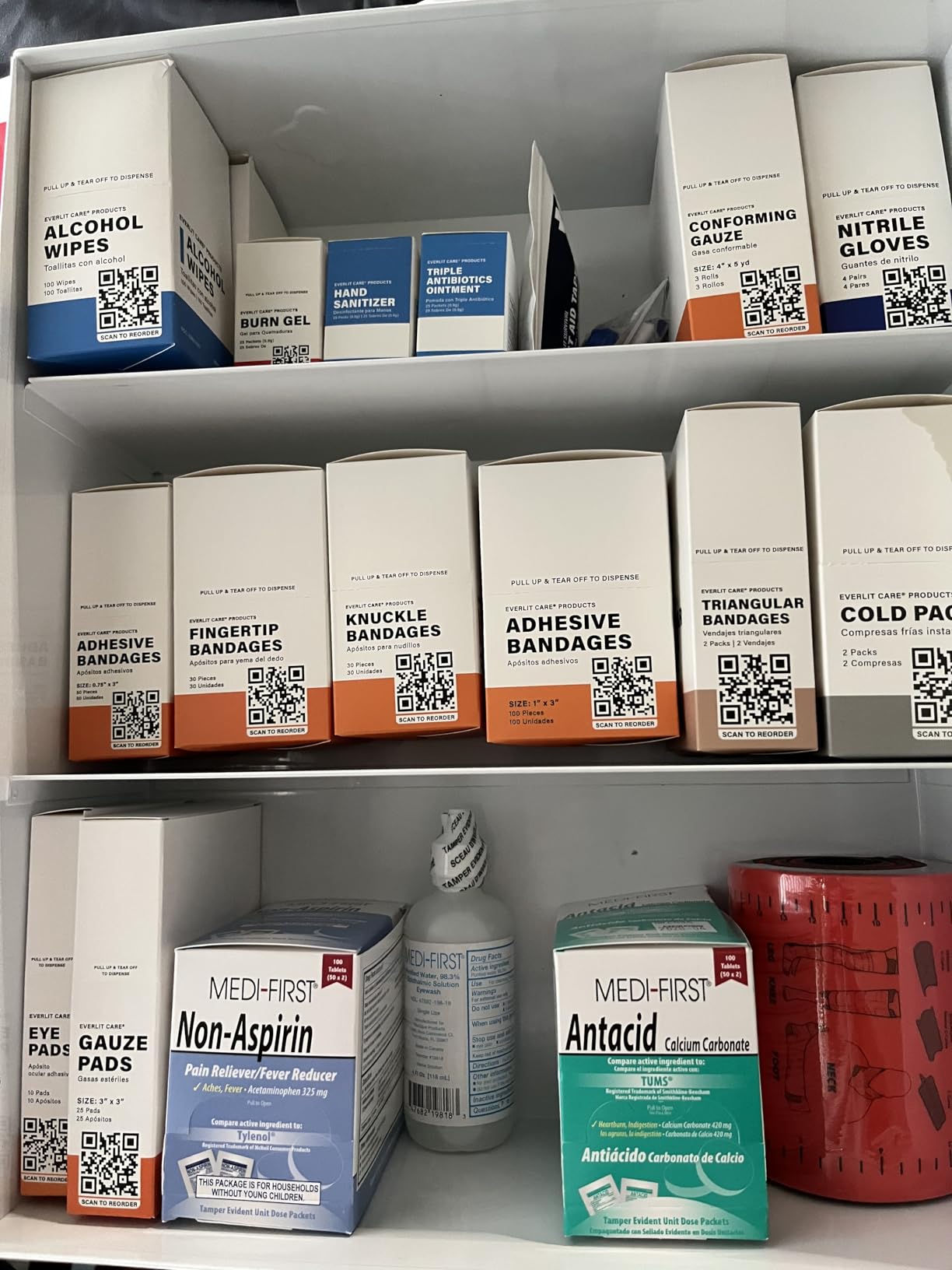 EVERLIT CARE 3-Shelf OSHA-Compliant First Aid Kit, ANSI Class B+ 100 Person Emergency First Aid Cabinet customer photo 2