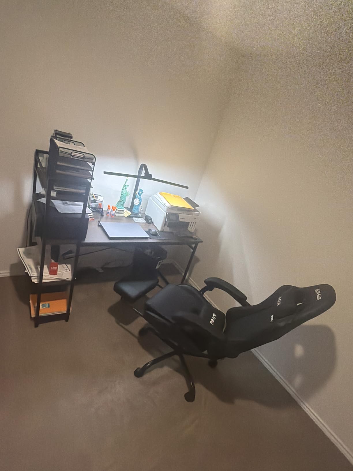 N-GEN GAMING Gaming Chair with Footrest, Lumbar, High-Back, Carbon Black | Reclining Backrest, Linkage Armrests, Durable PU Leather, Adjustable Comfort for Extended Computer, Desk, or Home Office Use customer photo 2
