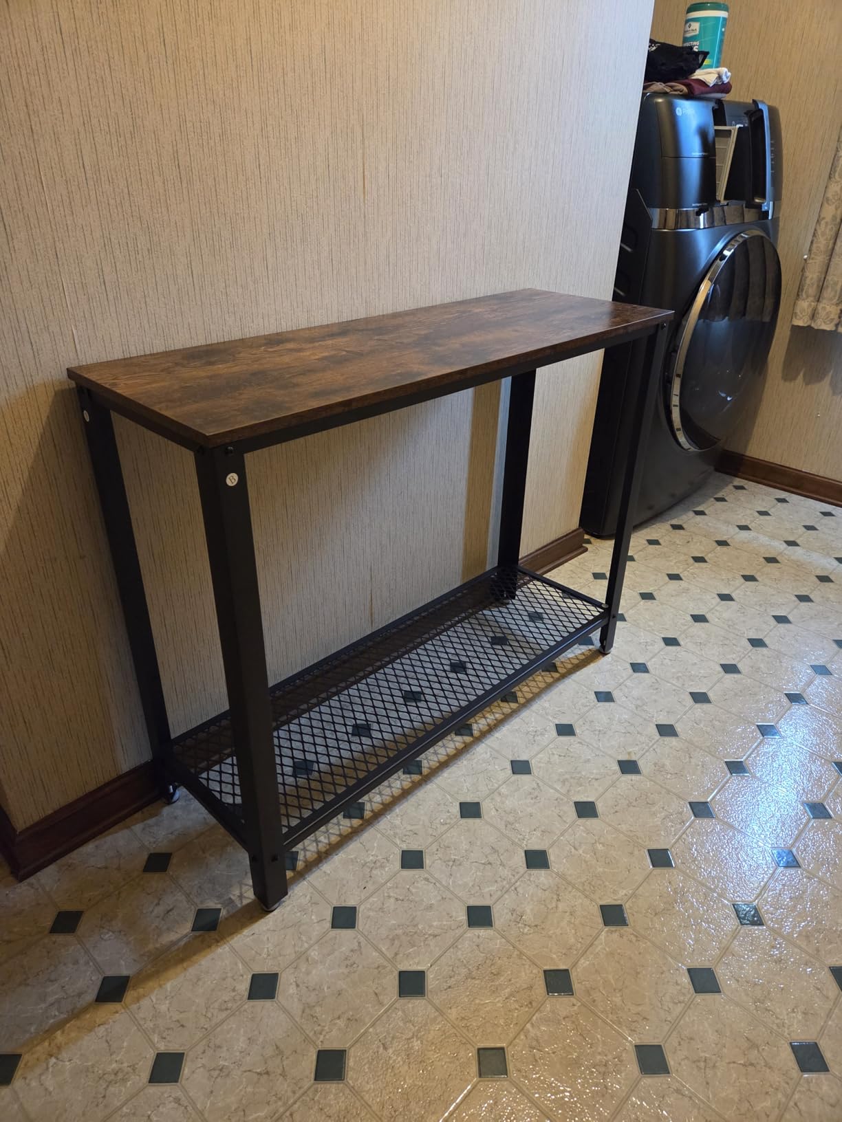 VASAGLE 63 Inches Entryway Table, Thick Tabletop Console Table, Farmhouse | Long Console Table, for Hallway, Living Room, Bedroom, Behind the Couch, Honey Brown, ULNT147KB01S customer photo 2
