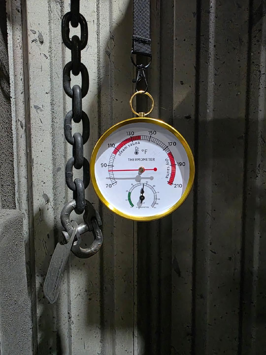 Sauna Thermometer Fahrenheit and Hygrometer Combo with Lanyard Mount - Hanging Thermometer for Sauna Room,Portable Steam Sauna, Temperature Range 68-212°F, Humidity Range 0-100% customer photo 1