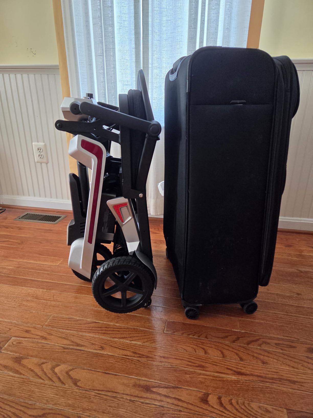 Lightweight Mobility Scooters for Seniors & Adults, Foldable 3 Wheel Scooter | Airline-friendly dual 8Ah batteries, up to 20 miles, 30 lb frame, 33 in turning radius, folds for tight halls, stores, cars customer photo 1