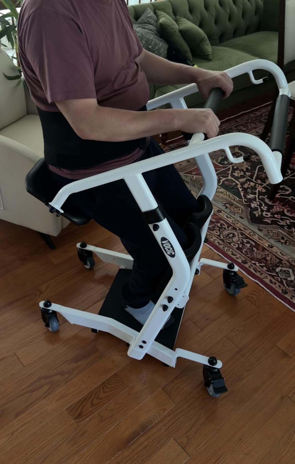 VOCIC Sit to Stand Lift, One-Step Stand Assist Lift for Elderly, Patient Lift Chair Transport Unit with Wheels, Fall Prevention & Muscle Building, AY03 2026 Upgraded customer photo 1