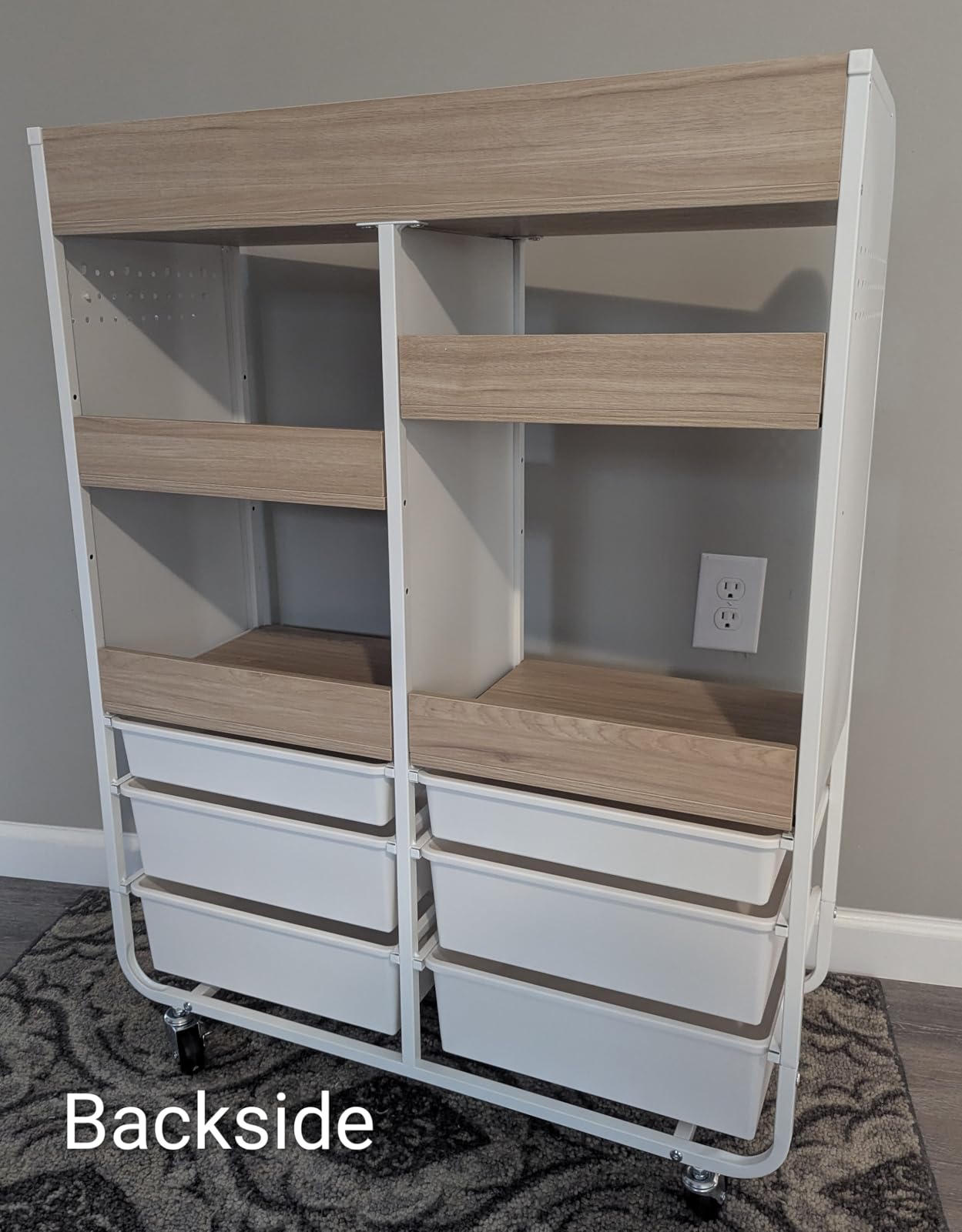 APEXCHASER 6 Drawers Rolling Storage Cabinet with Wood Top & Pegboards White | Utility Craft Cart with Adjustable Shelves & Lockable Wheels for Classroom, Home Office & Art Studio, Household Organization customer photo 2