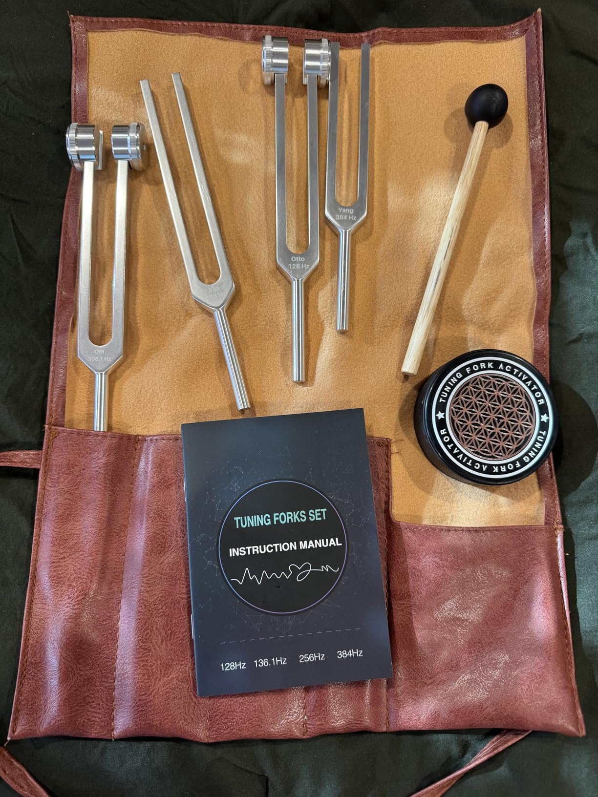 Tuning Forks for Healing Set - 128Hz 136.1Hz 256Hz 384Hz Weighted & Unweighted Resonance Sound Therapy Tuning Fork Set, Healing Instruments for Meditation Yoga Chakra Balance customer photo 1