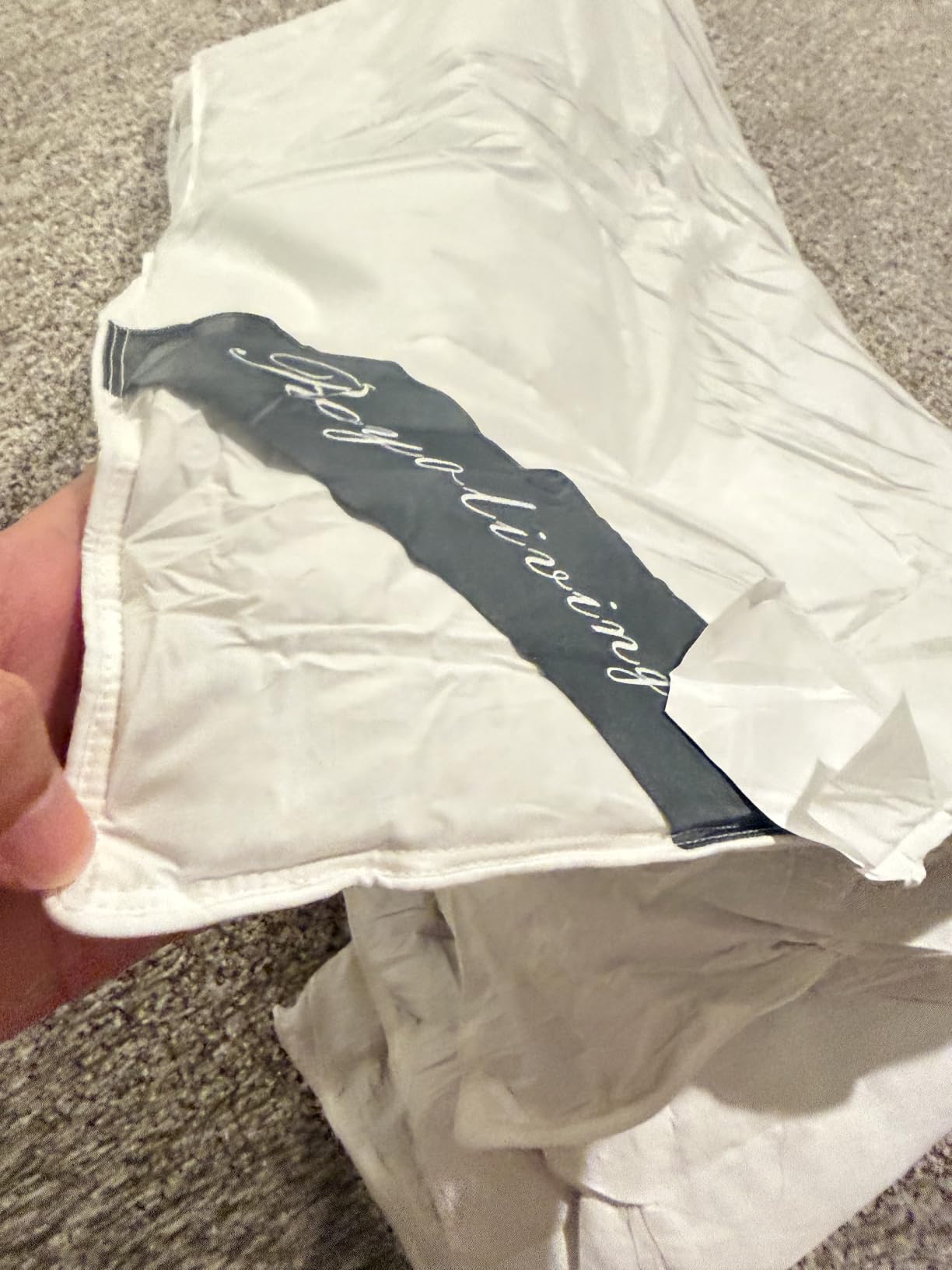 Premium Feathers Down Comforter Queen Size All Season White Duvet Insert | 100% Cotton Cover, Medium Warmth, with Corner Tabs, 90x90 Inches, 750+ Fill Power customer photo 2