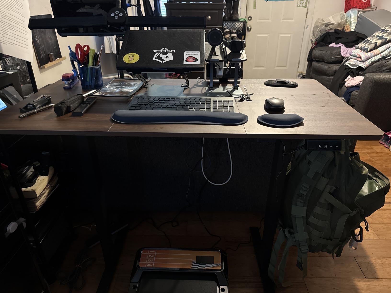 Standing Computer Gaming Office Desk - 48 x 24 Inches Adjustable Stand Up Electric Height Rising Table with Memory Presets for Home Study Writing PC Work, Modern Simple Walking Sit Desk, Easy Assembly customer photo 1