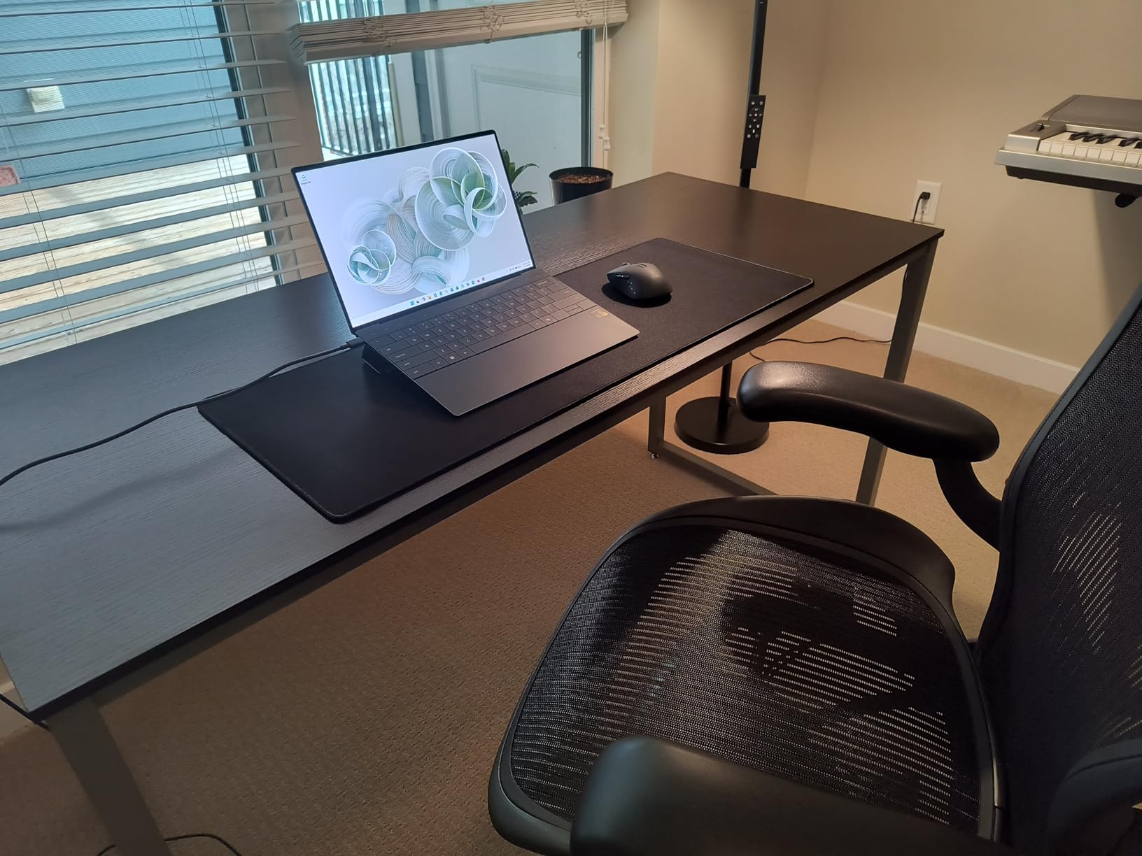 KTRIO Large Gaming Mouse Pad, Desk Mat, 31.5 x 11.8 in, Black Topographic, XL | Smooth Micro-Weave Surface, Artistic Pattern Design, Non-Slip Rubber Base, Durable Stitched Edges, Office & Home Use customer photo 1