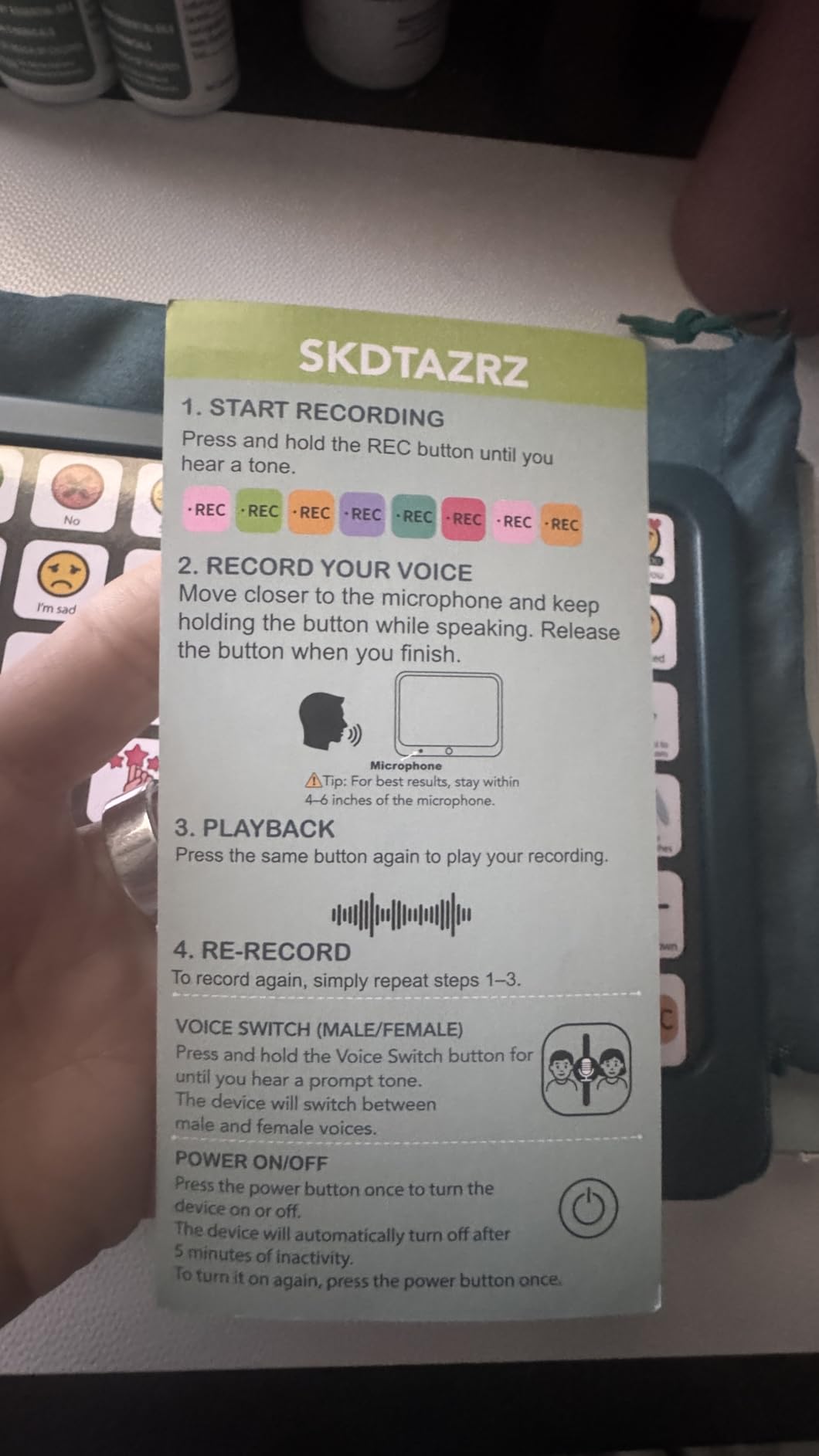 AAC Communication Board for Autism, AAC Device for Nonverbal Kids & Adults | 37 Preloaded Buttons, 8 Recordable Keys, Speech Therapy Communication Aid, Male/Female Voice customer photo 2