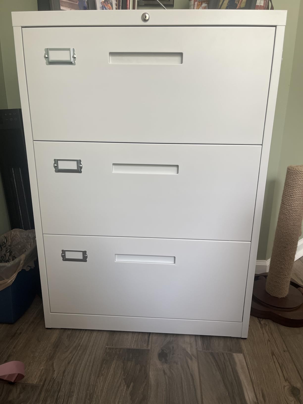 Letaya 2 Drawer File Cabinet with Lock, Metal Lateral Filing Cabinet for Home Office, Hanging Letter/Legal/A4 Size (Black, H27.95 x W28.35 x D15.74) customer photo 1