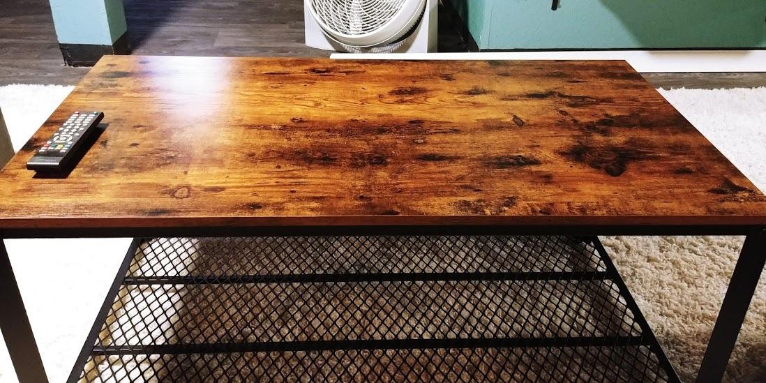 VASAGLE Lift Top Coffee Table with Hidden Storage, Gas Spring | Lift Tabletop Dining Table, Open Storage Shelf, for Living Room, Home Office, Honey Brown, MIRANTA Collection customer photo 2