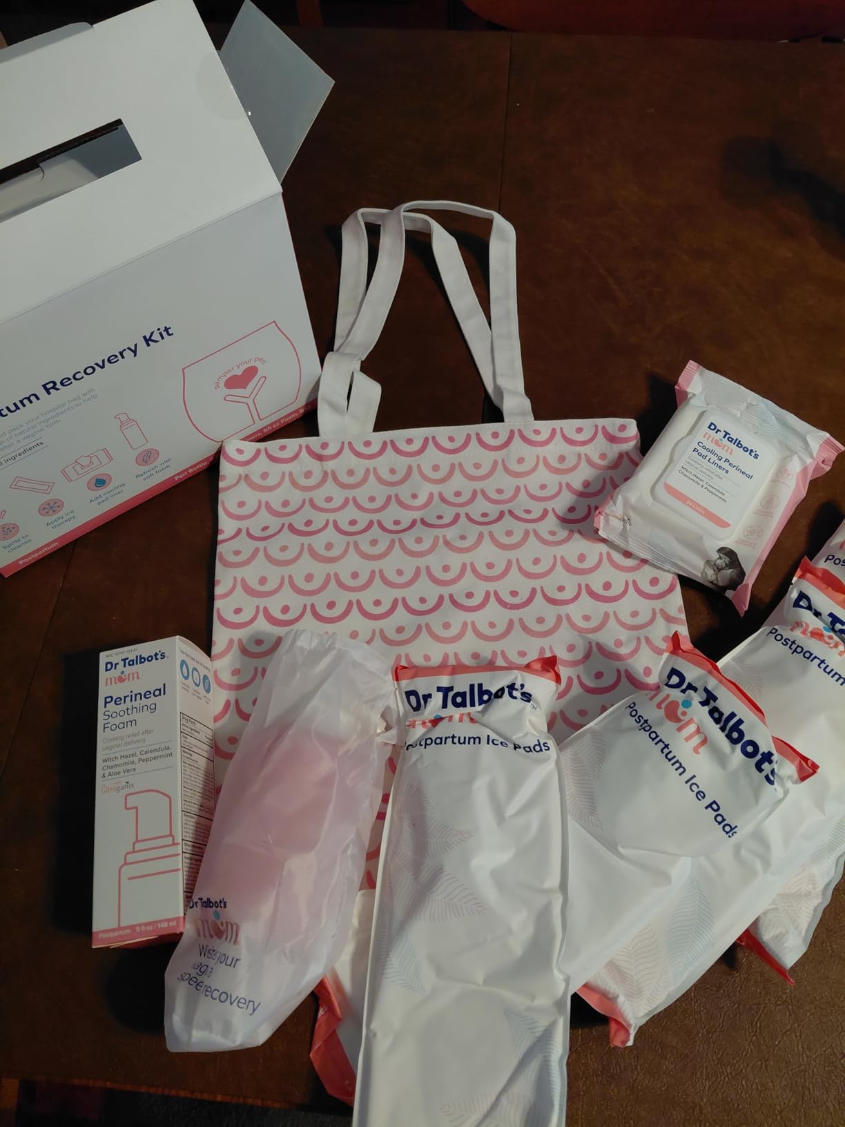 Dr. Talbot's Mom Postpartum Recovery Kit, Hospital Bag Essentials, Includes Peri Bottle, Perineal Soothing Foam, 4 Postpartum Ice Pads & 24 Perineal Pad Liners customer photo 2