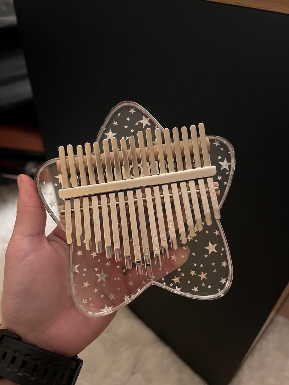 Rainbow Star Acrylic Kalimba 17 Key Thumb Piano, Portable Mbira Finger Piano with EVA Protective Case, Tuning Hammer, Study Instruction, Musical Gift for Adults Beginners customer photo 1