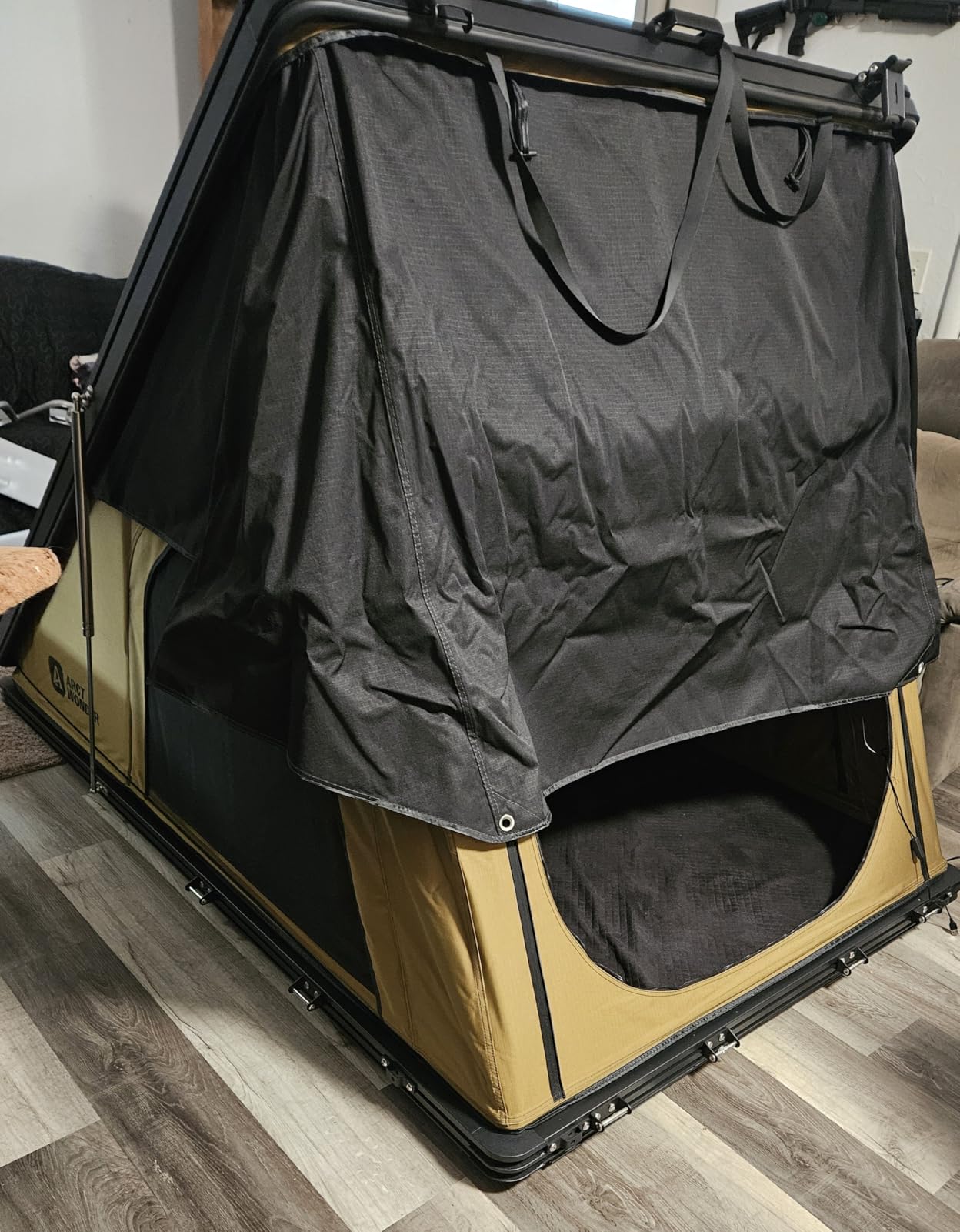Rooftop Tent Hard Shell with Winter Thermal Layer, Pop Up Car Roof Top Tent - Aluminum Roof Tent Hardshell with Luggage Bar, LED Light Strip customer photo 1
