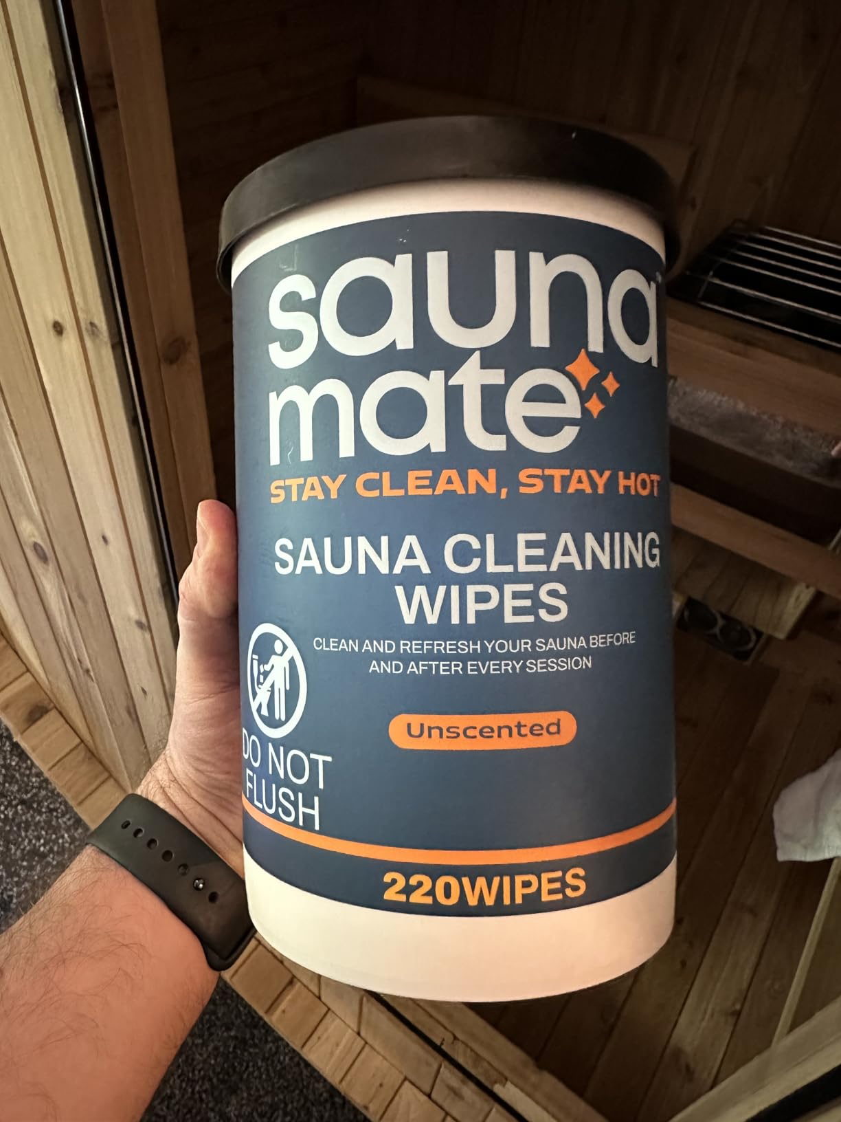 Sauna Cleaning Wipes, 220 Count, Unscented Disposable Sauna Wipes, Cleans Sweat, Oil & Grime Between Uses customer photo 1