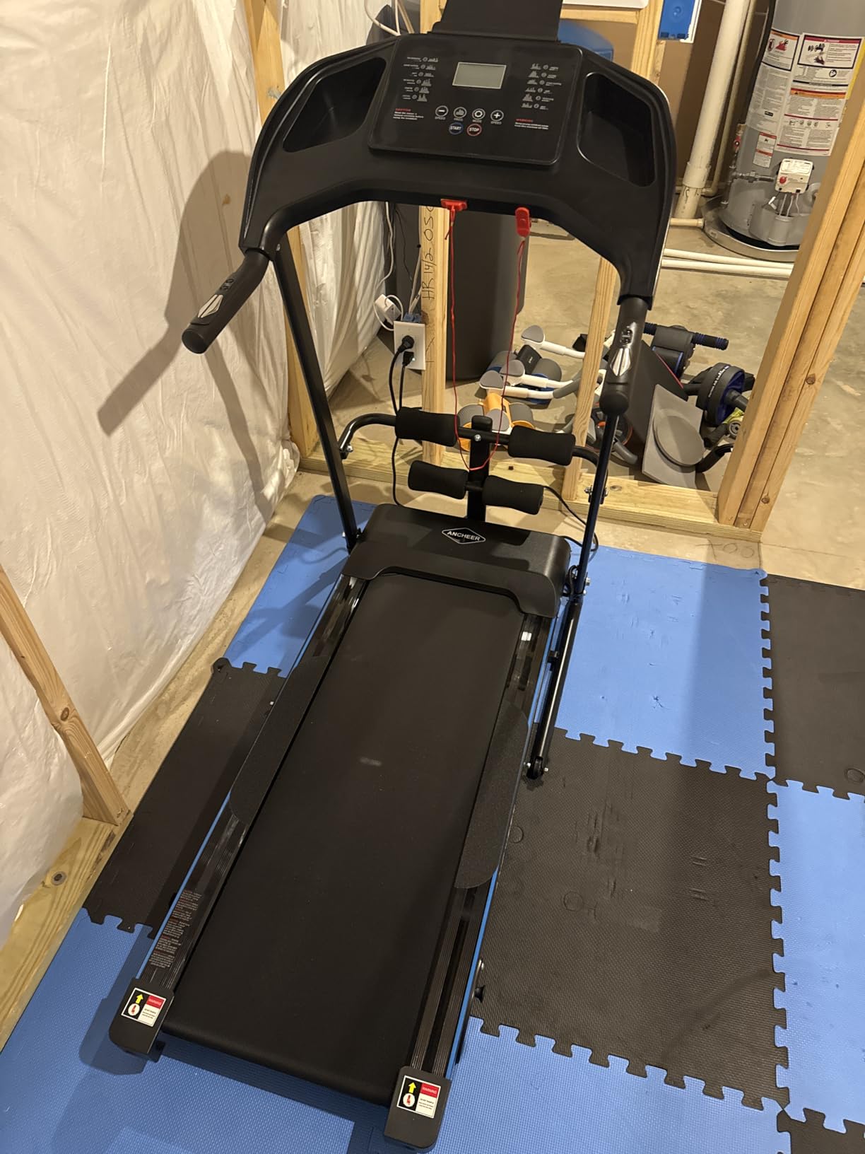 Multifunctional Folding Treadmill with Sit-Up & Incline, 3.5 HP Portable Running Treadmills for Home, 350 LBS Weight Capacity, Smart LCD Display with Heart Rate Monitor & Body Fat Measurement customer photo 1