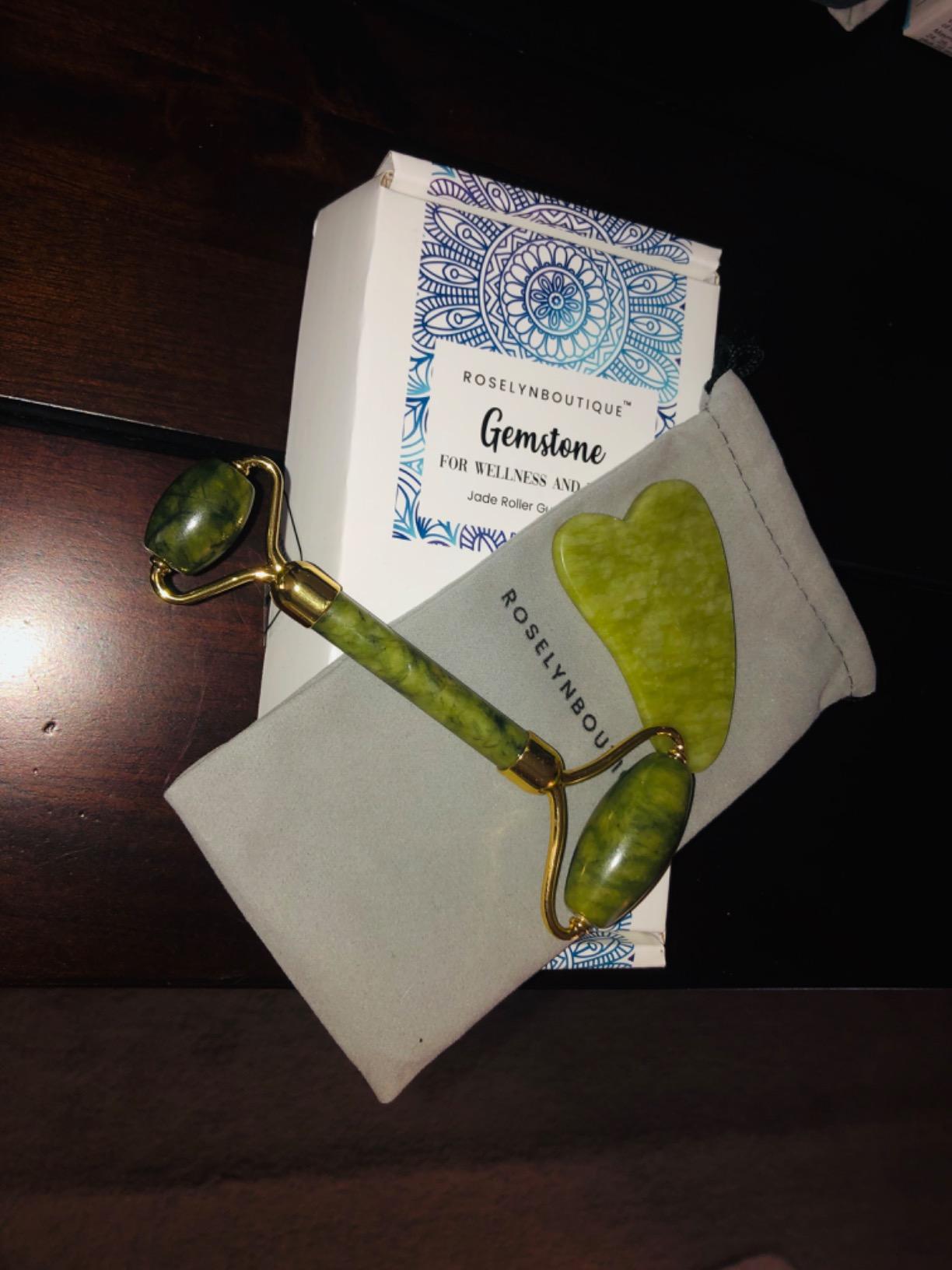 ROSELYNBOUTIQUE Gua Sha Facial Tools & Stainless Steel Face Roller | Daily Skincare Routine customer photo 1