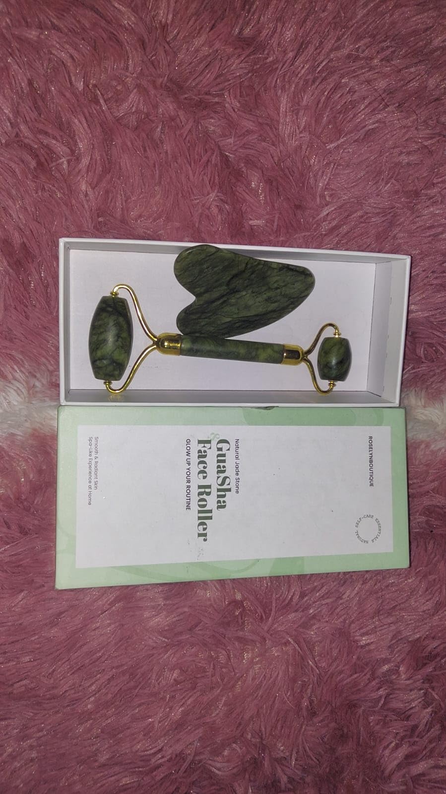 ROSELYNBOUTIQUE Gua Sha Facial Tools & Stainless Steel Face Roller | Daily Skincare Routine customer photo 2