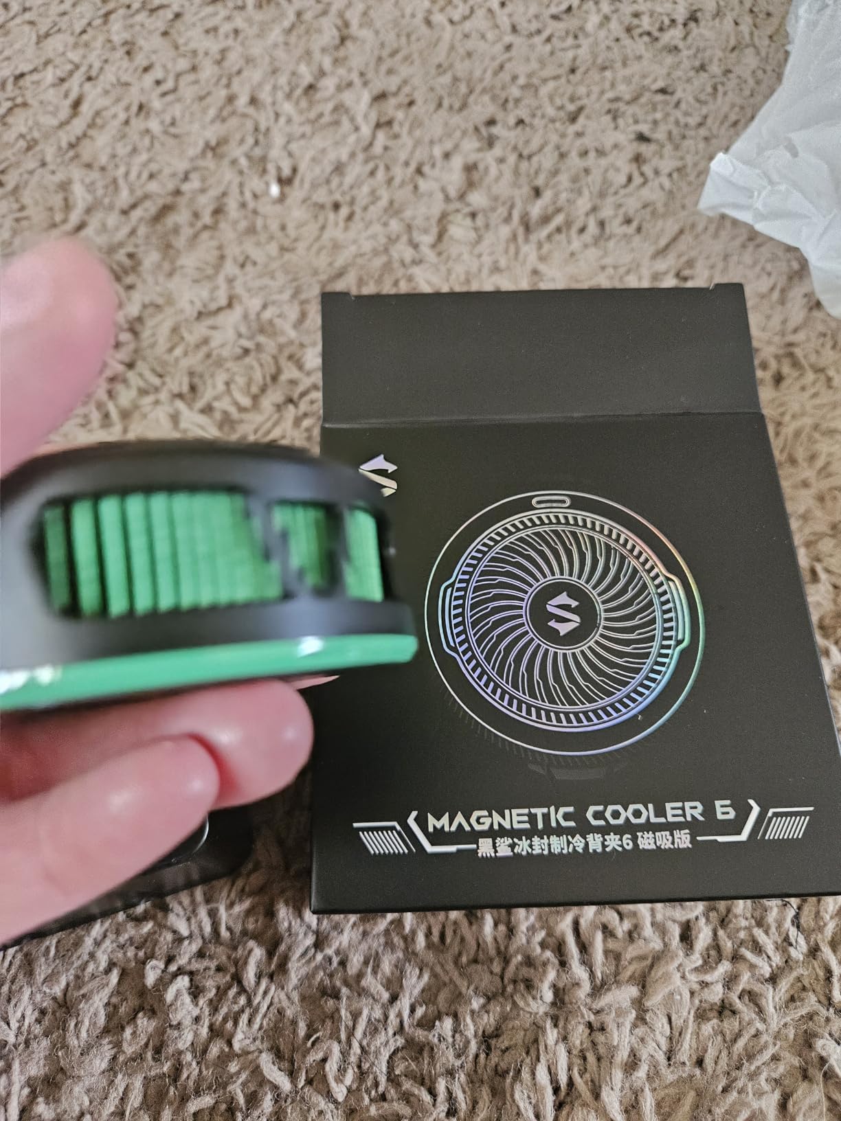 Black Shark FunCooler 6 Magnetic Cell Phone Cooler for Gaming, Portable Mobile Phone Cooling Fan with RGB Light, App-Controlled Cellphone Radiator for iPhone Magnetic Series/iPad (Black) customer photo 1