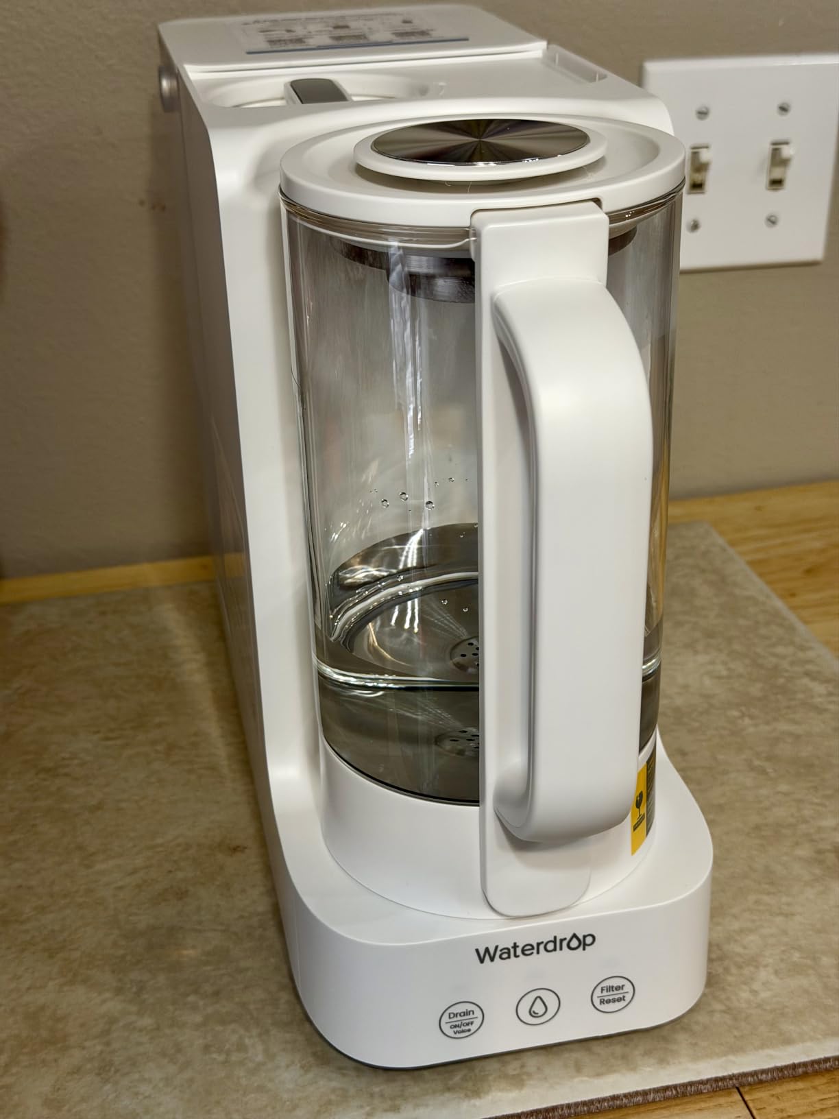 Waterdrop C2SL Reverse Osmosis Water Filter Countertop, Mineral RO System | 7-Stage RO Water Filtration System with Autofill Glass Pitcher, NSF/ANSI 372 Certified, 3:1 Pure to Drain, Compact Design customer photo 1