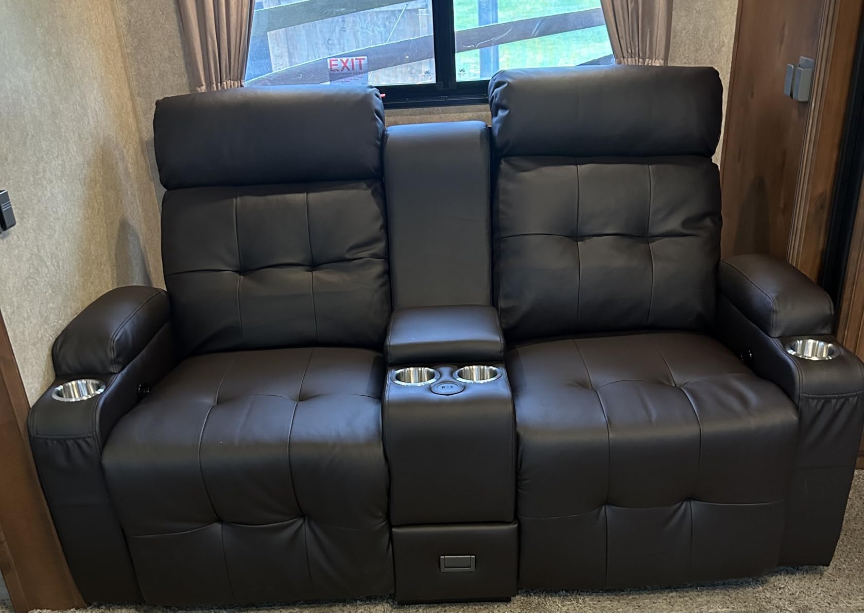 880LBS Capacity Big & Tall Reclining Loveseat, Massage Loveseat Recliner with Console, 90% Factory Pre-Built, Stainless Steel Footrest, USB-C/A Charging, Wall Hugger Design Sofa for Living Room & RV customer photo 1