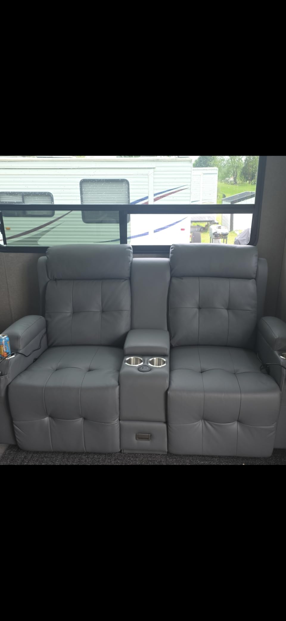 880LBS Capacity Big & Tall Reclining Loveseat, Massage Loveseat Recliner with Console, 90% Factory Pre-Built, Stainless Steel Footrest, USB-C/A Charging, Wall Hugger Design Sofa for Living Room & RV customer photo 2