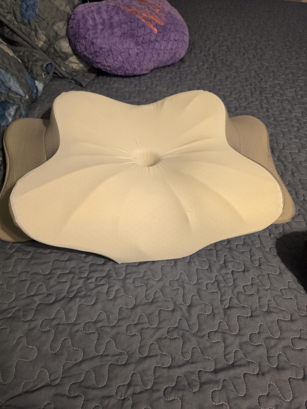 DONAMA Cervical Pillow for Neck and Shoulder Pain Relief, Cooling Contour Memory Foam Pillow, Dual-Height Ergonomic Neck Support Pillow for Side Back Stomach Sleepers with Removable Pillowcase customer photo 2