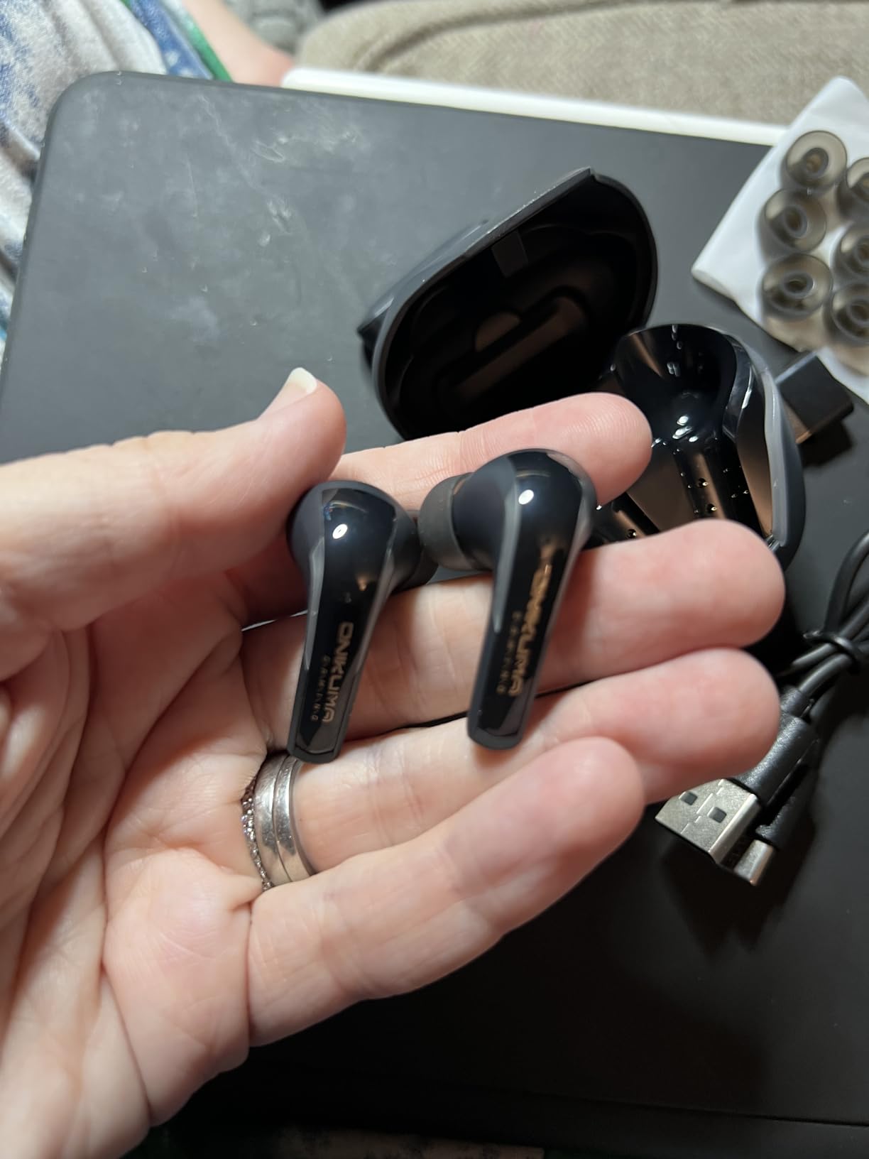 New Version Wireless Gaming Earbuds, 20ms Ultra Low Latency, 2.4GHz + Bluetooth 5.3 Dual Mode, ENC Mic, USB-C Dongle Compatible with PS5/PS4, Meta Quest 3/3S/2, Steam Deck, PC & Mobile - White customer photo 1