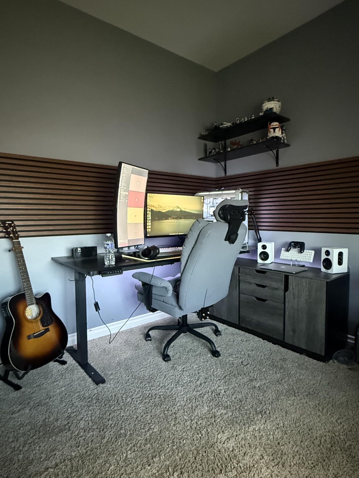 Symino Gaming Chair with Foot Rest, Unique Up/Down Armrests, Twill Fabric Ergonomic High Back Chair, 150° Recline Solid Color Computer Desk Chair, Light Coffee customer photo 1