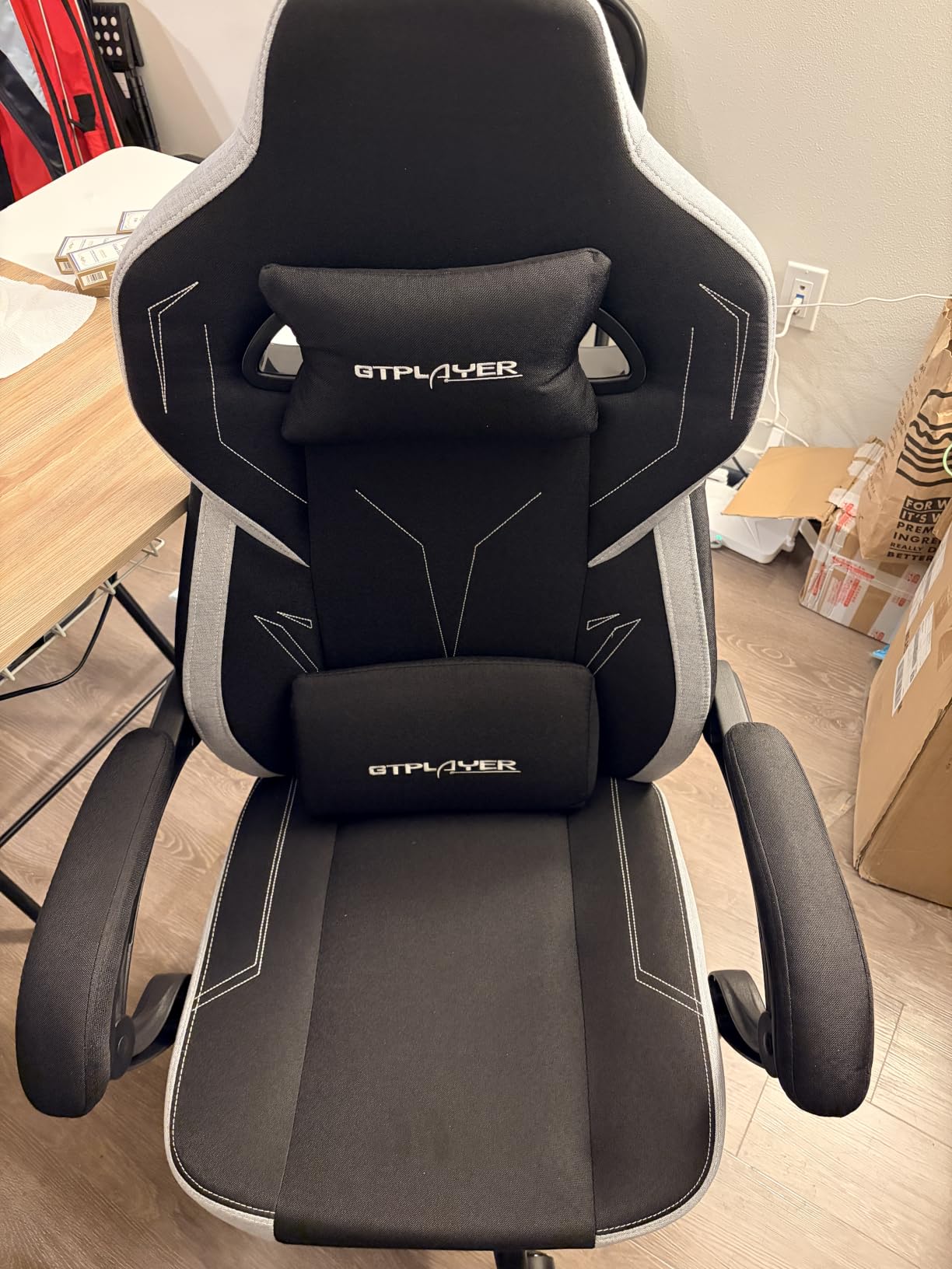GTPLAYER Big & Tall Gaming Chair, Wide Seat with Footrest, Black | Ergonomic High Back Computer Desk Chair for Adults, Comfort Padded Seat with Lumbar Support Armrests Recliner for Office/Home customer photo 1