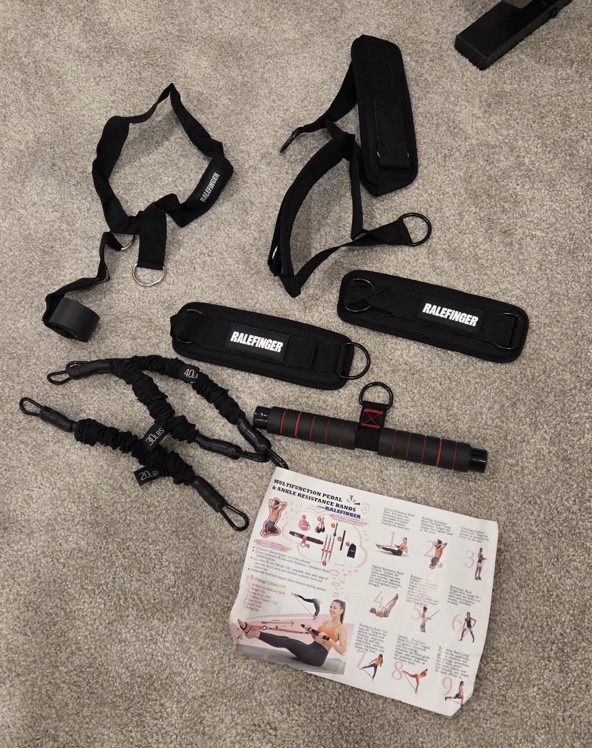 Pedal Resistance Band & Ankle Resistance Bands Set with Door Anchor & Fixed Strap, 20-30-40lbs 3 Resistance Bands for Women, Full Body Abdomen Leg Core Home & Postpartum Workout Fitness Equipment customer photo 1