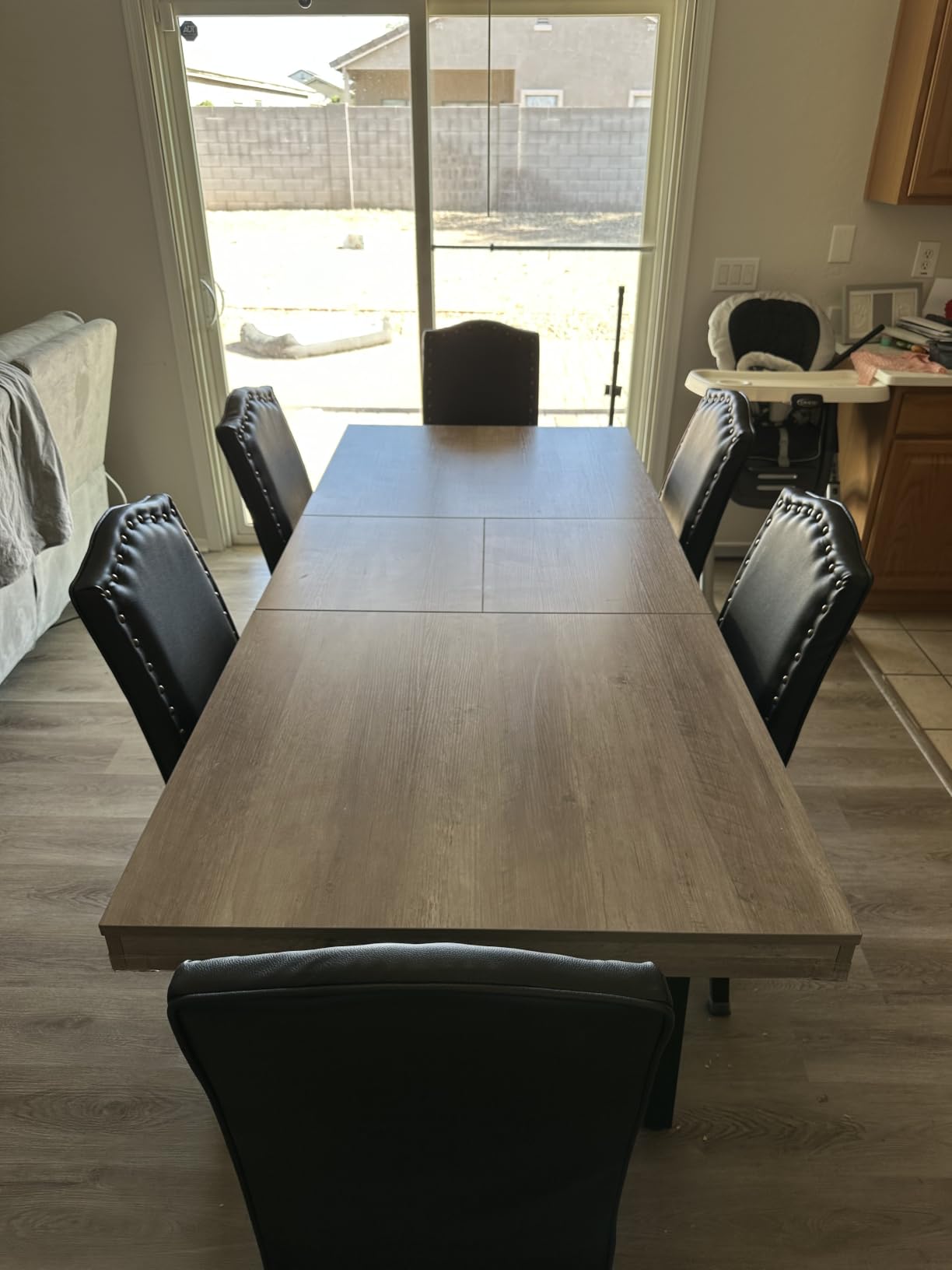 GarveeHome Industrial Dining Table for 4-6 People, 63
