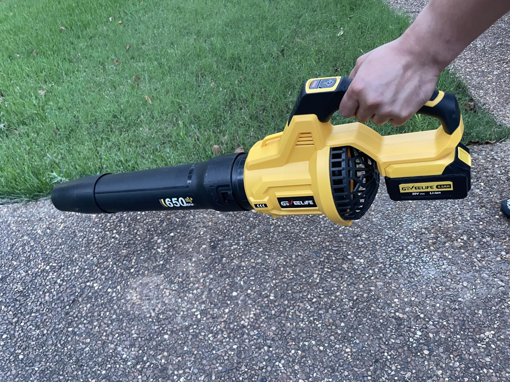 LOSART Leaf Blower Cordless, 650CFM & 3 Speed Levels, 1200W Electric Cordless Leaf Blower with 2 x 5.0Ah Batteries & Fast Charger, Blowers for Lawn Care, Yard, Blowing Leaves, Dust, Snow customer photo 1