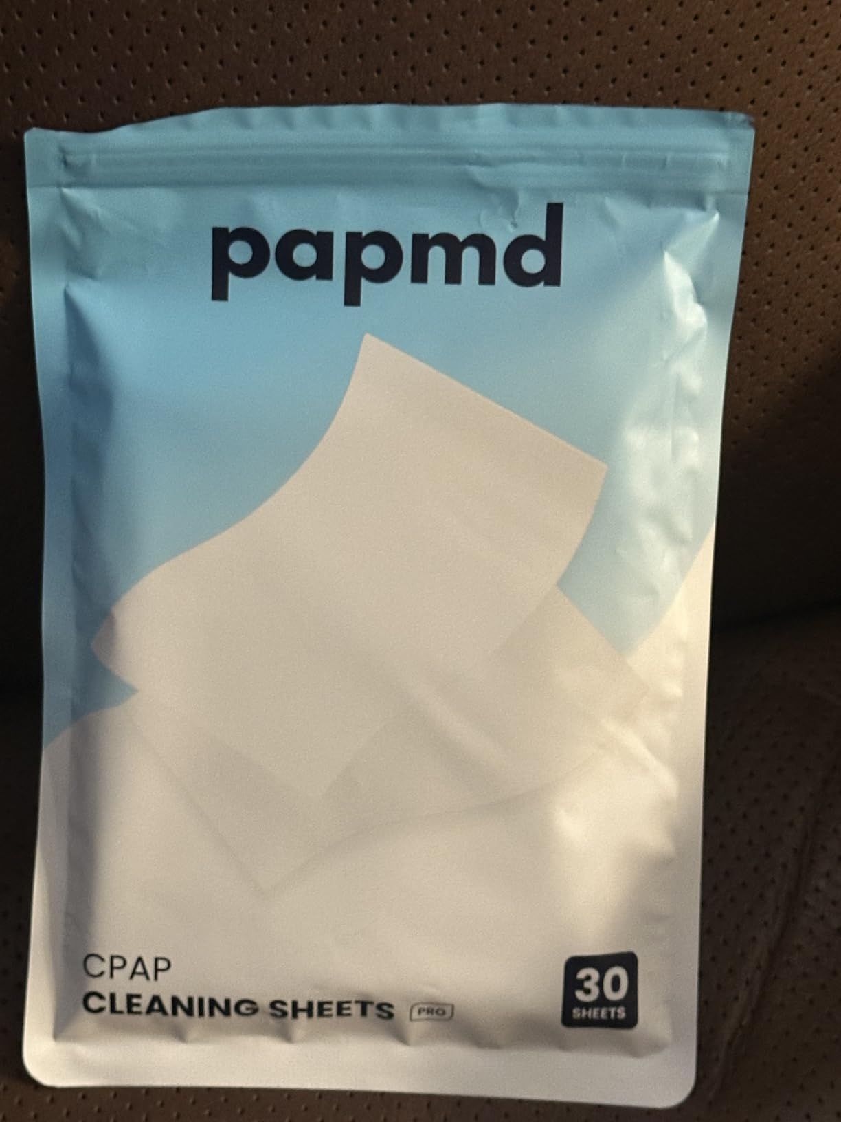 PAPMD CPAP Dissolvable Cleaning Sheets Pro, Light-Moderate Buildup | 30 PCS | Unscented & Dissolvable CPAP cleaning supplies for mask, hose & chamber. Unscented soak & rinse - no scrubbing, no residue. customer photo 1