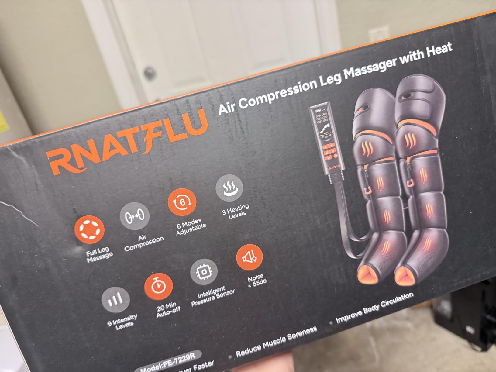 Leg Massager with Heat and Compression for Circulation Pain Relief | Sequential Air Compression Boots with Heated Knee, 9 Intensity , 6 Modes, 3 Heat, Foot Calf Thigh Massage, Pressure Sensor customer photo 1