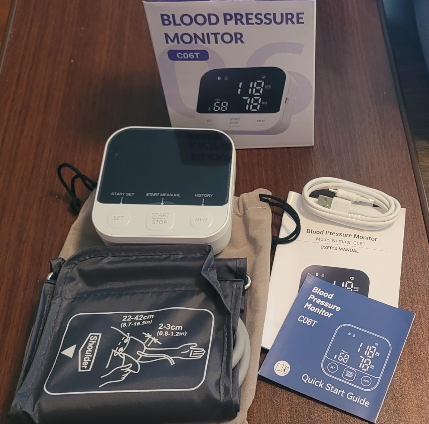 Blood Pressure Monitor Adjustable Arm Cuff Easy Operate with Storage Bag | FDA-Cleared, 8.7-16.5 inches Cuff Bp Machine, LED Backlight Display, Friendly to Elderly for Home Use customer photo 1