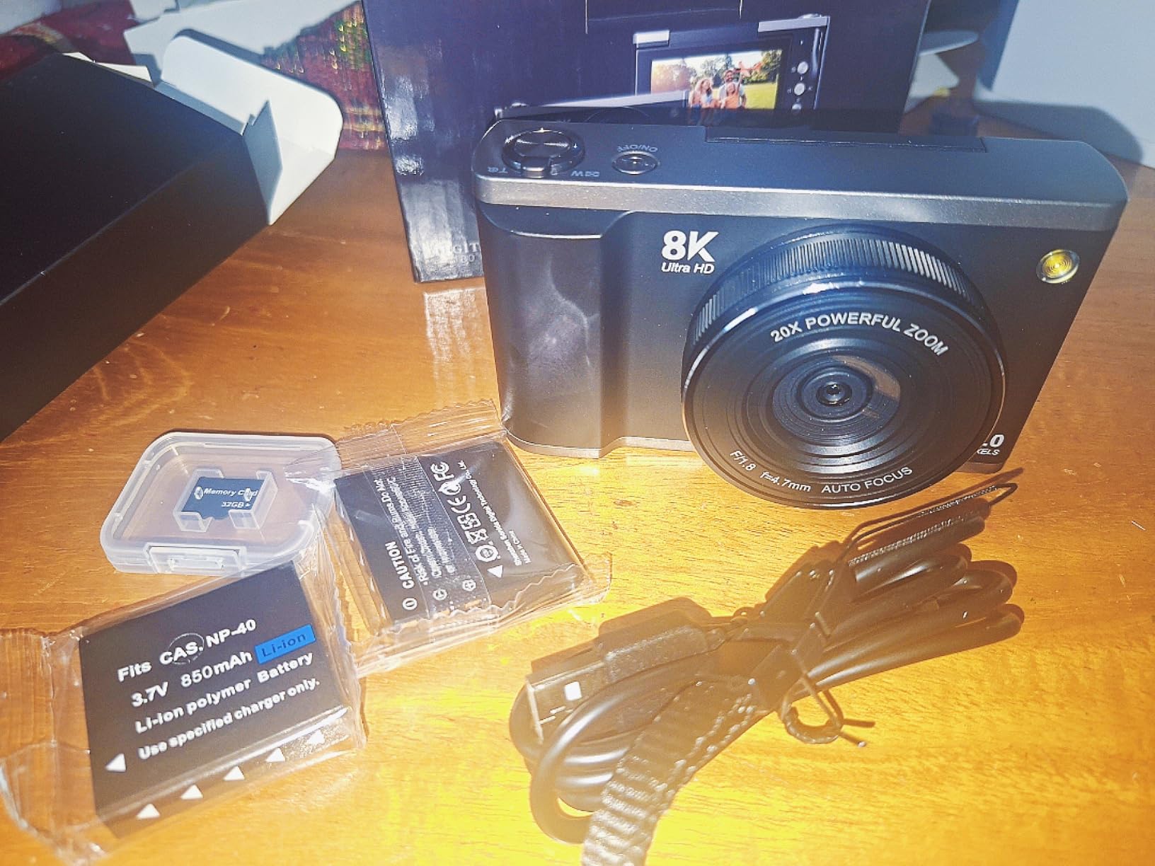 8K Digital Camera for Photography with WiFi 96MP Autofocus Vlogging Camera for YouTube Video 3.5'' 180°Flip Screen 20X Zoom Anti-Shake Compact Point and Shoot Cameras for Beginner Creator with SD Card customer photo 2