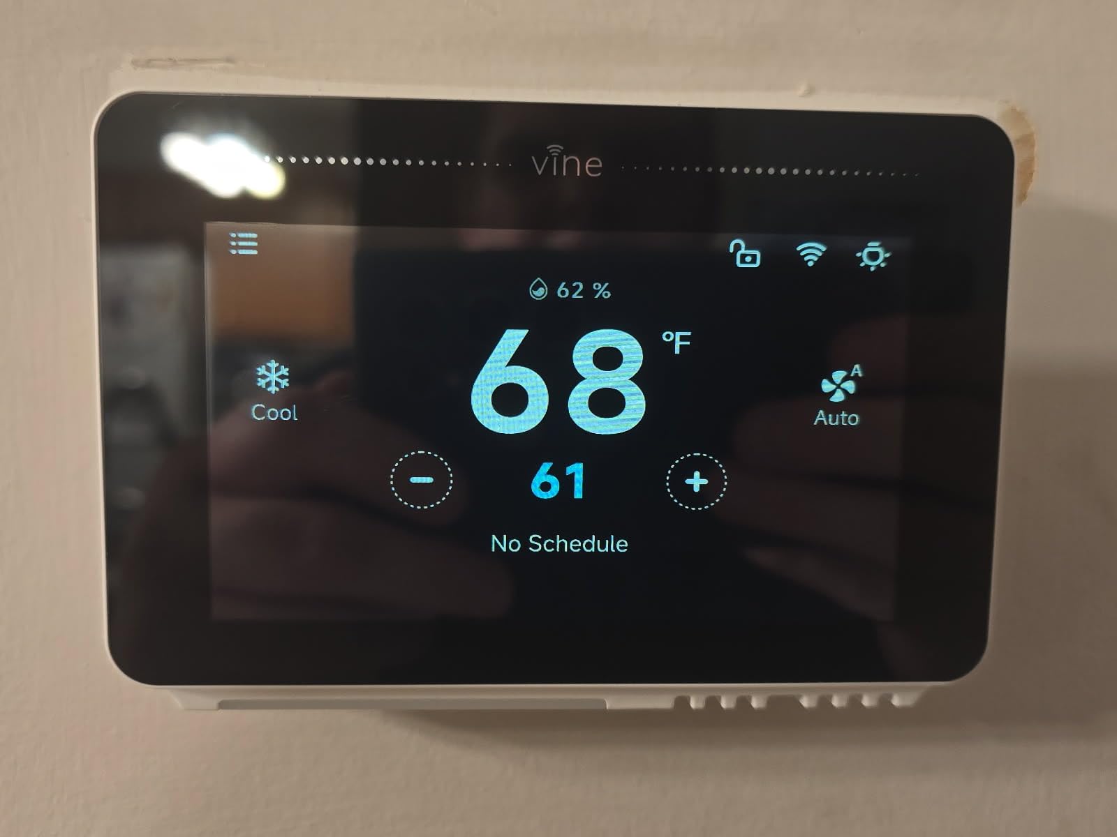 Vine Smart Thermostat for House with Nightlight, 4.3 Inches WiFi Thermostats for Home Compatible with Alexa and Google Assistant, 7day x 8period Programmable, C-Wire Required customer photo 1