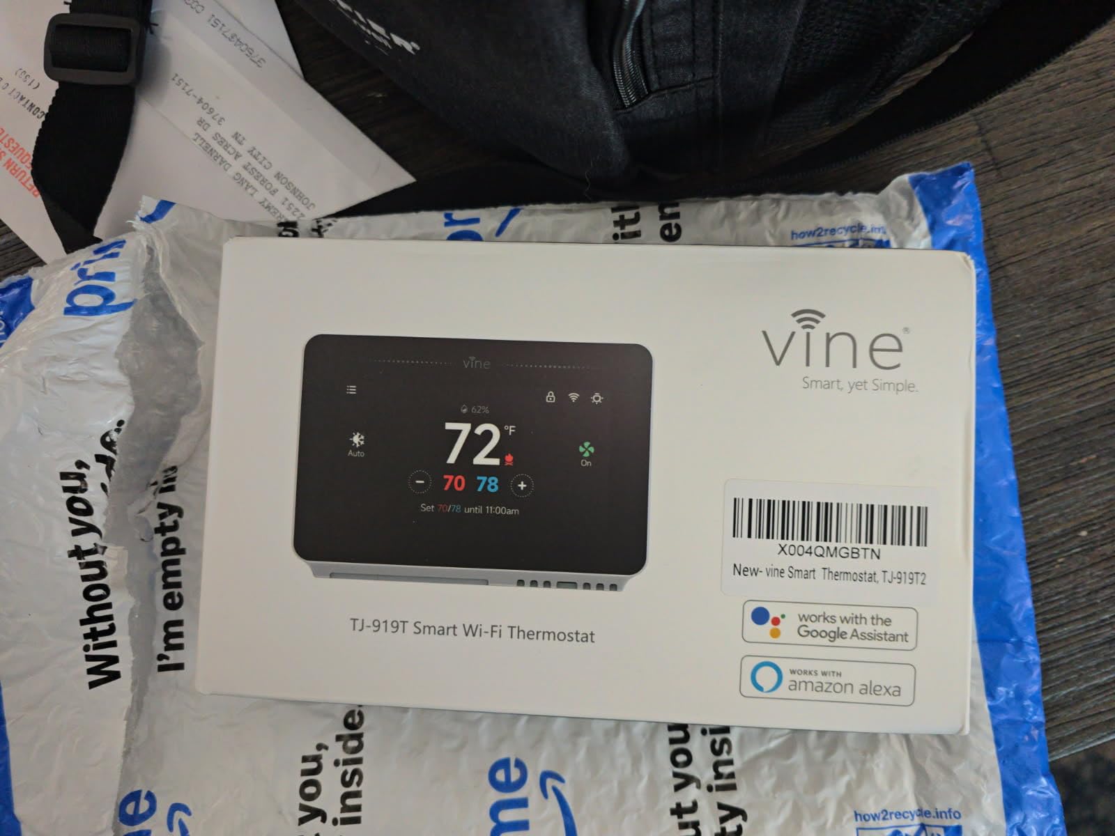 Vine Smart Thermostat for House with Nightlight, 4.3 Inches WiFi Thermostats for Home Compatible with Alexa and Google Assistant, 7day x 8period Programmable, C-Wire Required customer photo 2